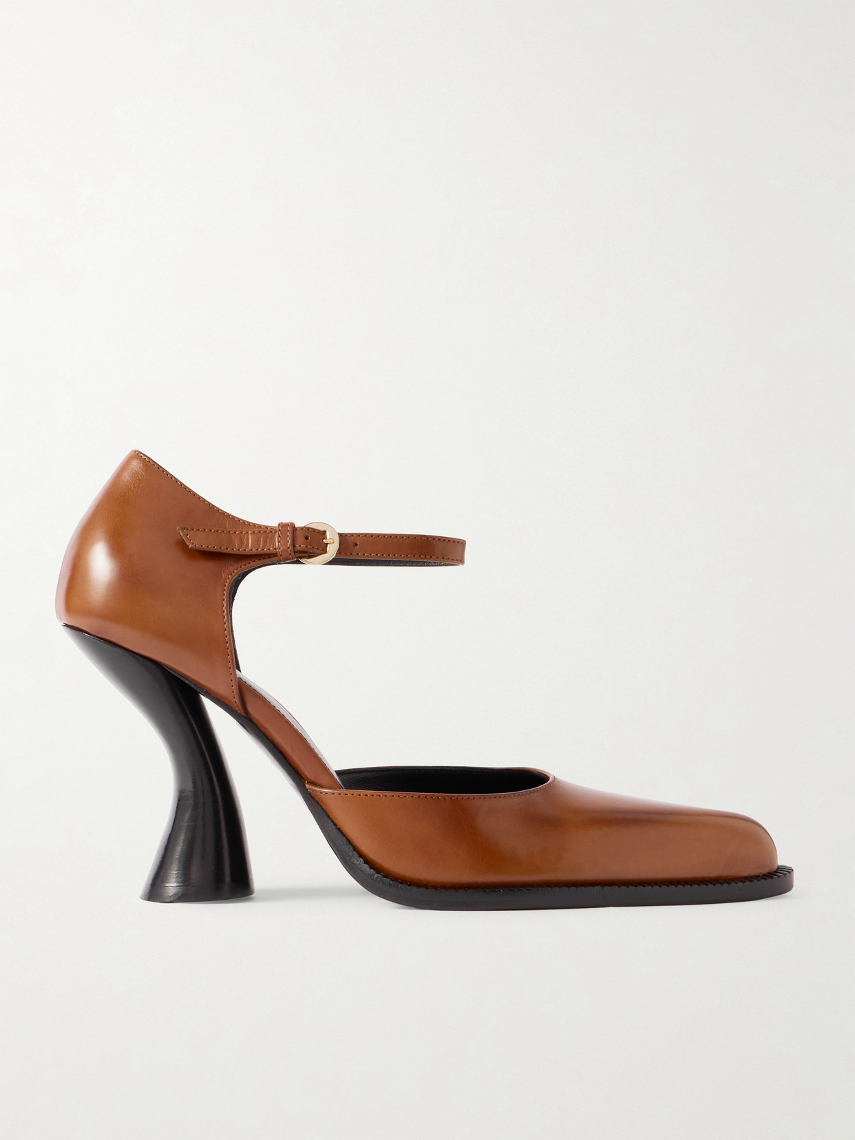 DRIES VAN NOTEN MARY JANE LEATHER POINT-TOE PUMPS