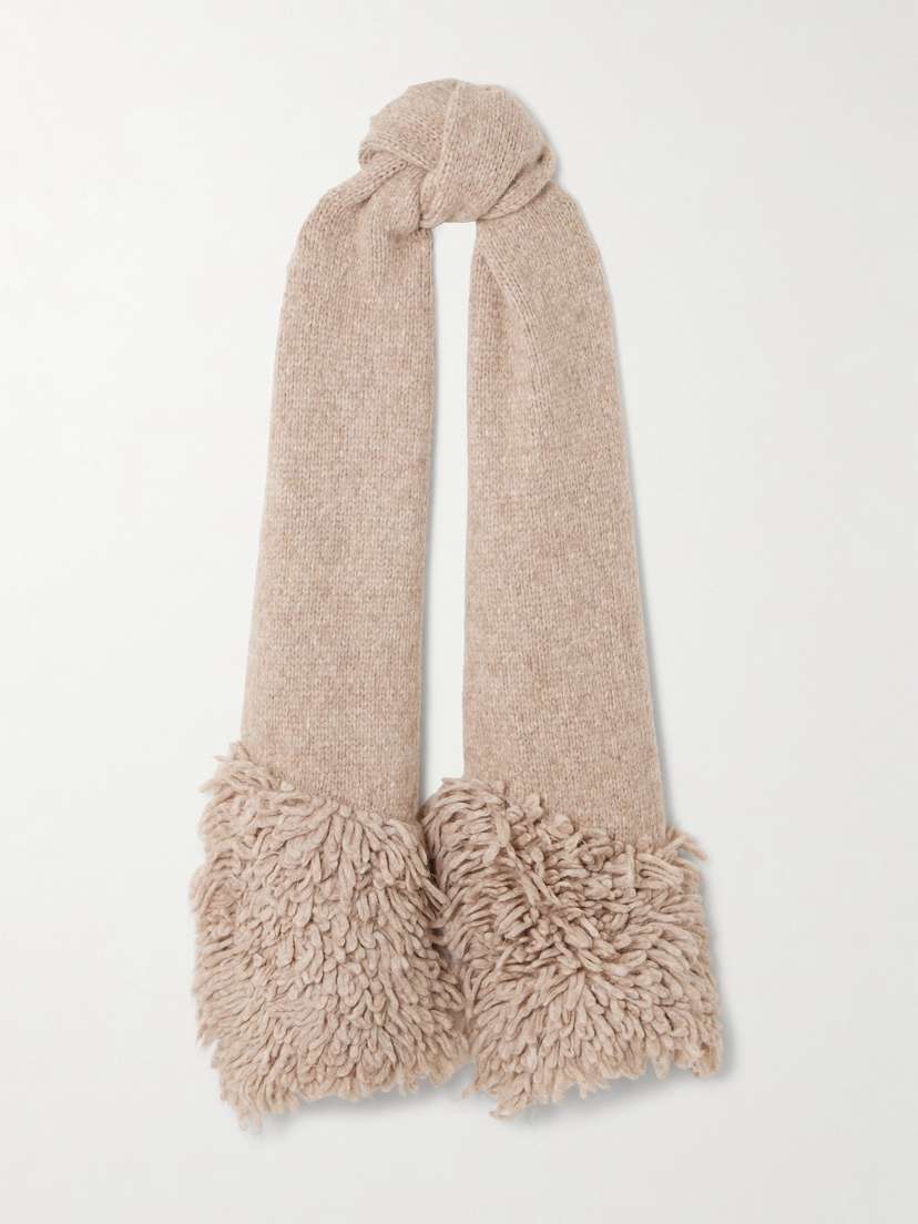Loewe Fringed Mélange Alpaca-blend Scarf