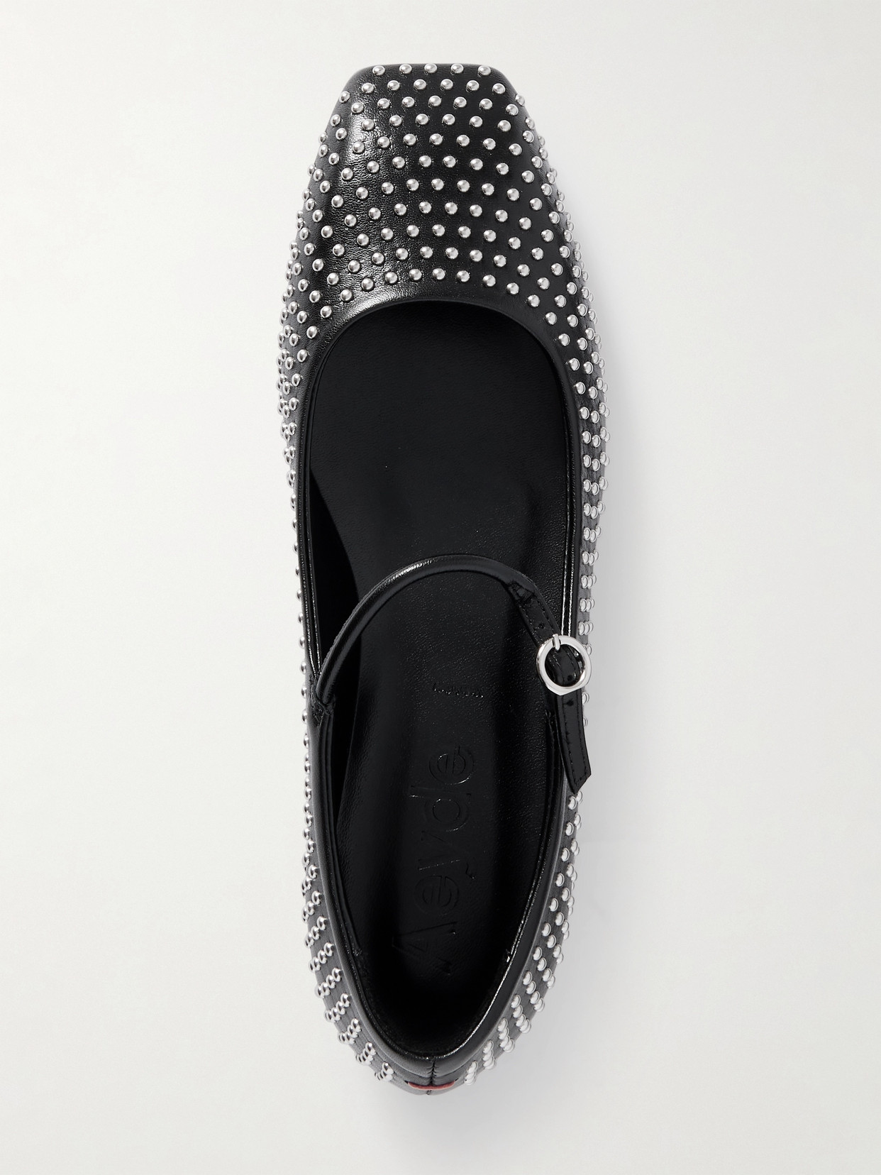 Uma Studded Leather Mary Jane Ballet Flats