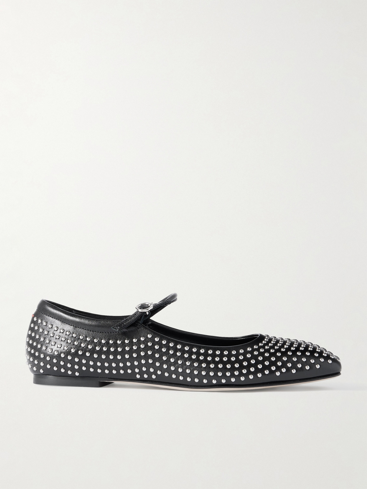 Aeyde Uma Studded Leather Mary Jane Ballet Flats In Black