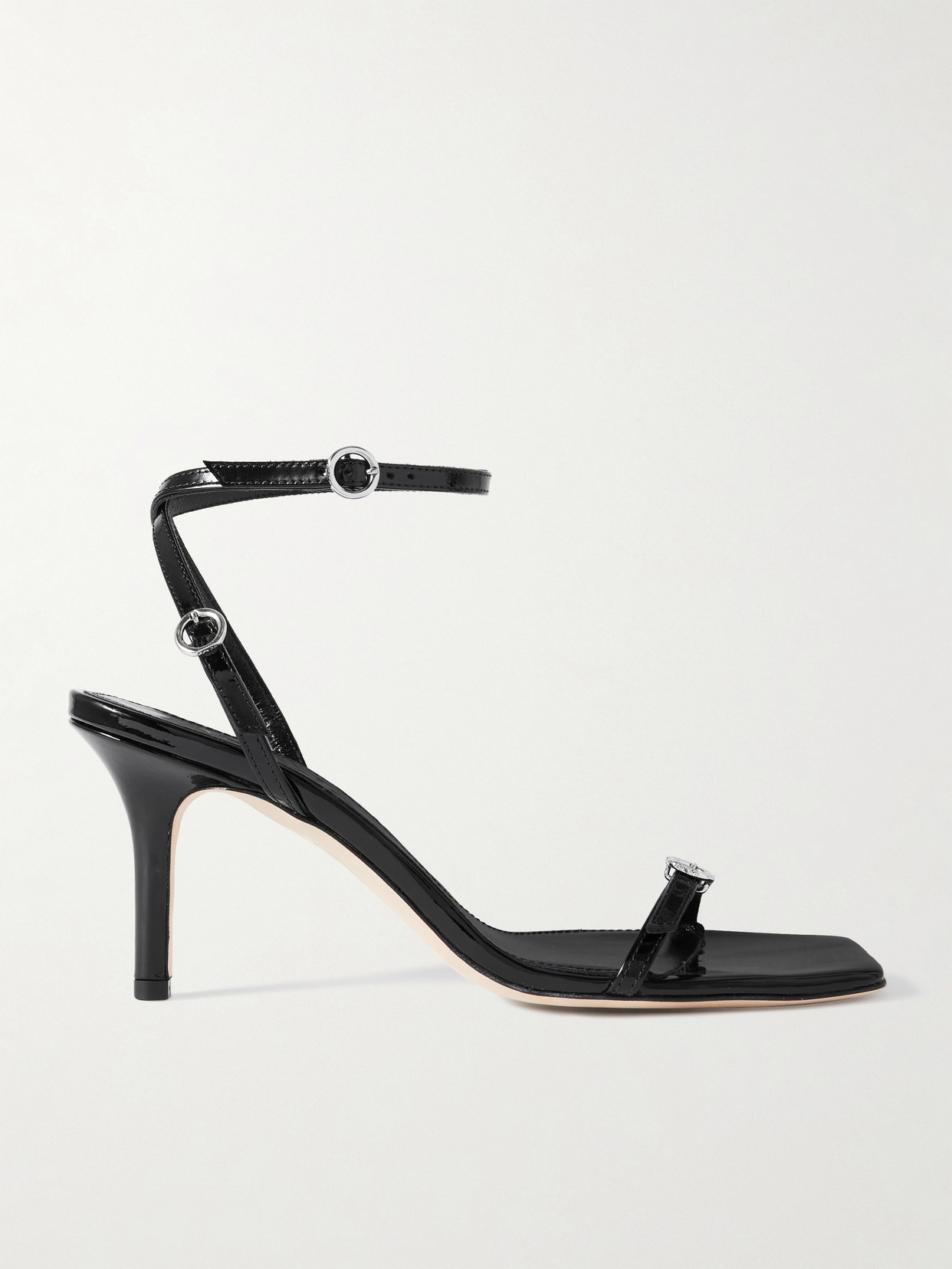 Aeyde - Hallie Patent-leather Sandals - Black