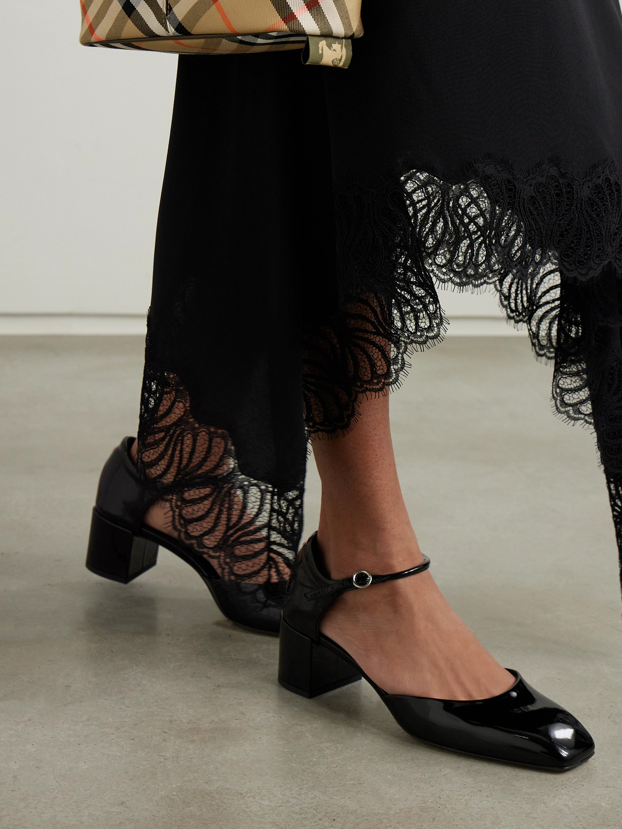 Aeyde 45mm Magda Nappa Leather Heels In Black