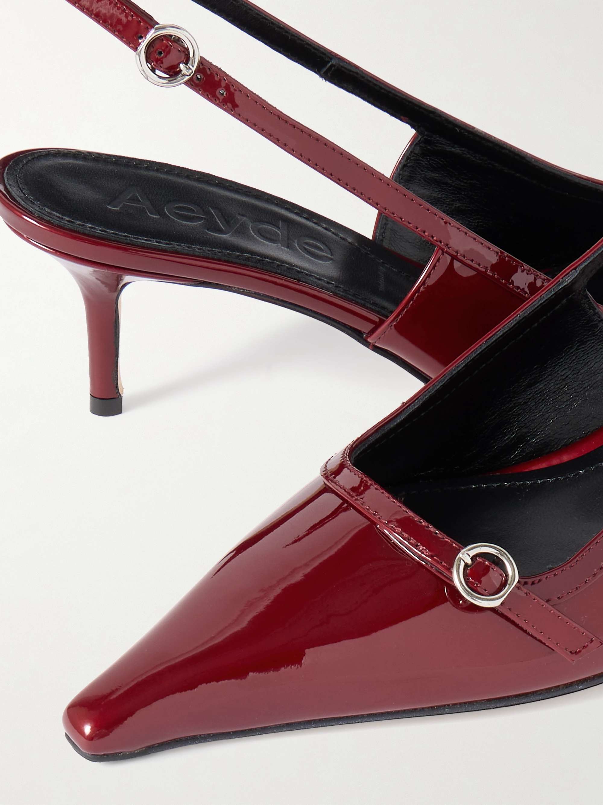 AEYDE Saba buckled patent-leather slingback pumps | NET-A-PORTER AEYDE Saba buckled patent-leather slingback pumps | NET-A-PORTER