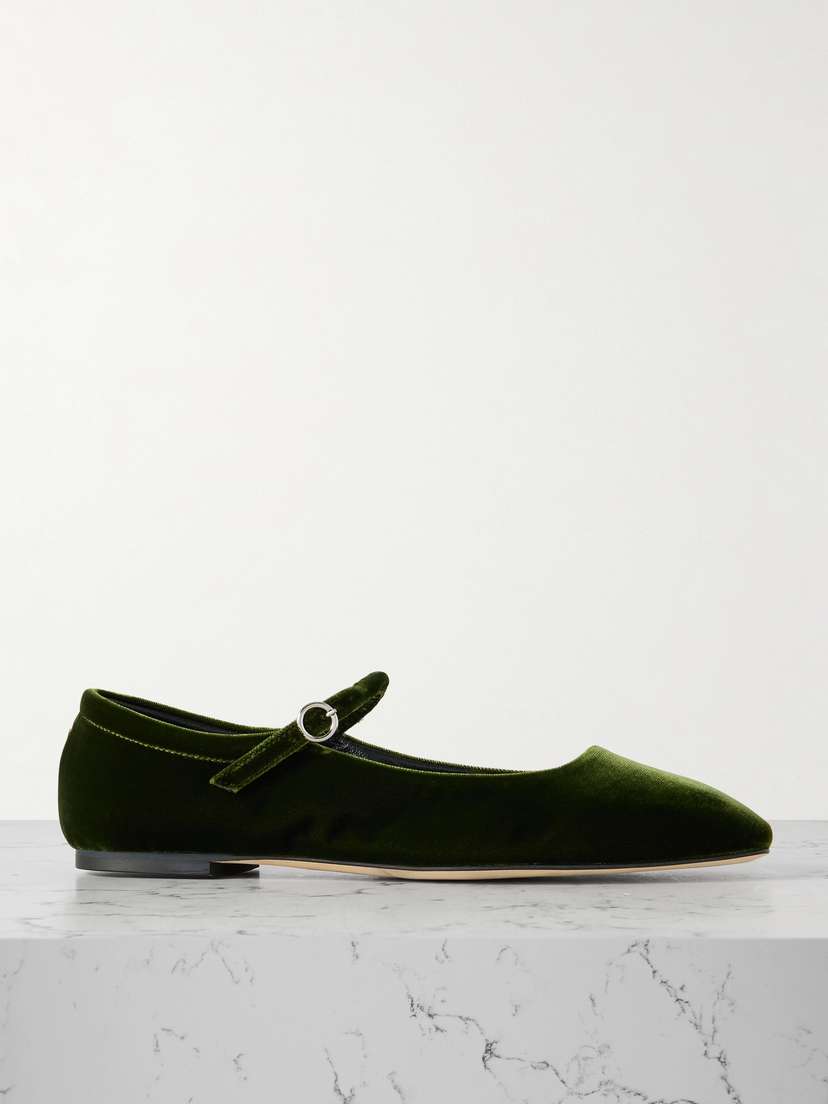 aeyde Uma Velvet Mary Jane Ballet Flats