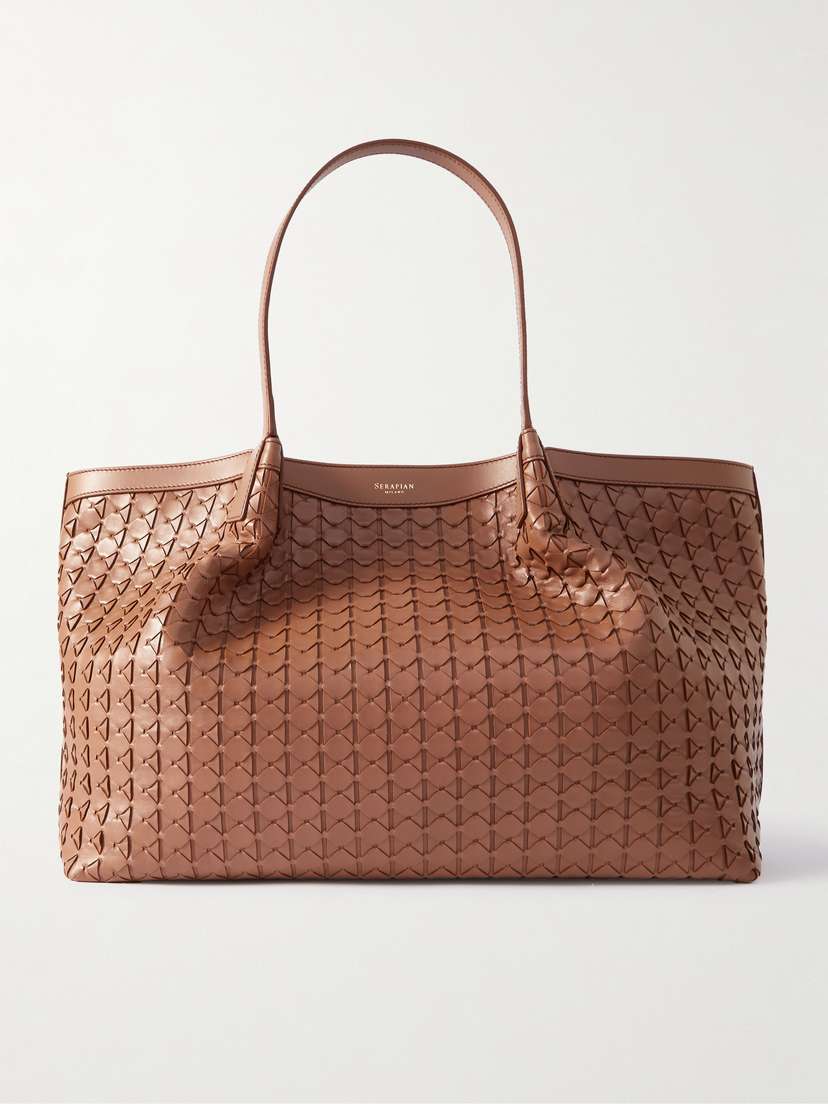 Serapian Secret Large Woven Leather Tote