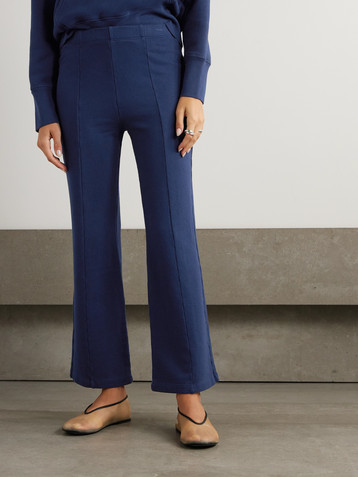 Suzie Kondi Fili Kick cropped French cotton-terry flared pants