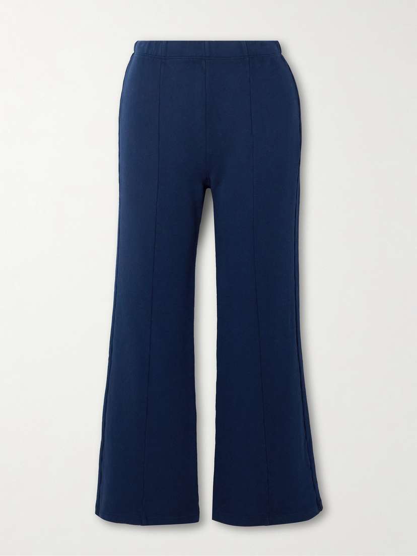 Suzie Kondi Fili Kick Cropped French Cotton-terry Flared Pants