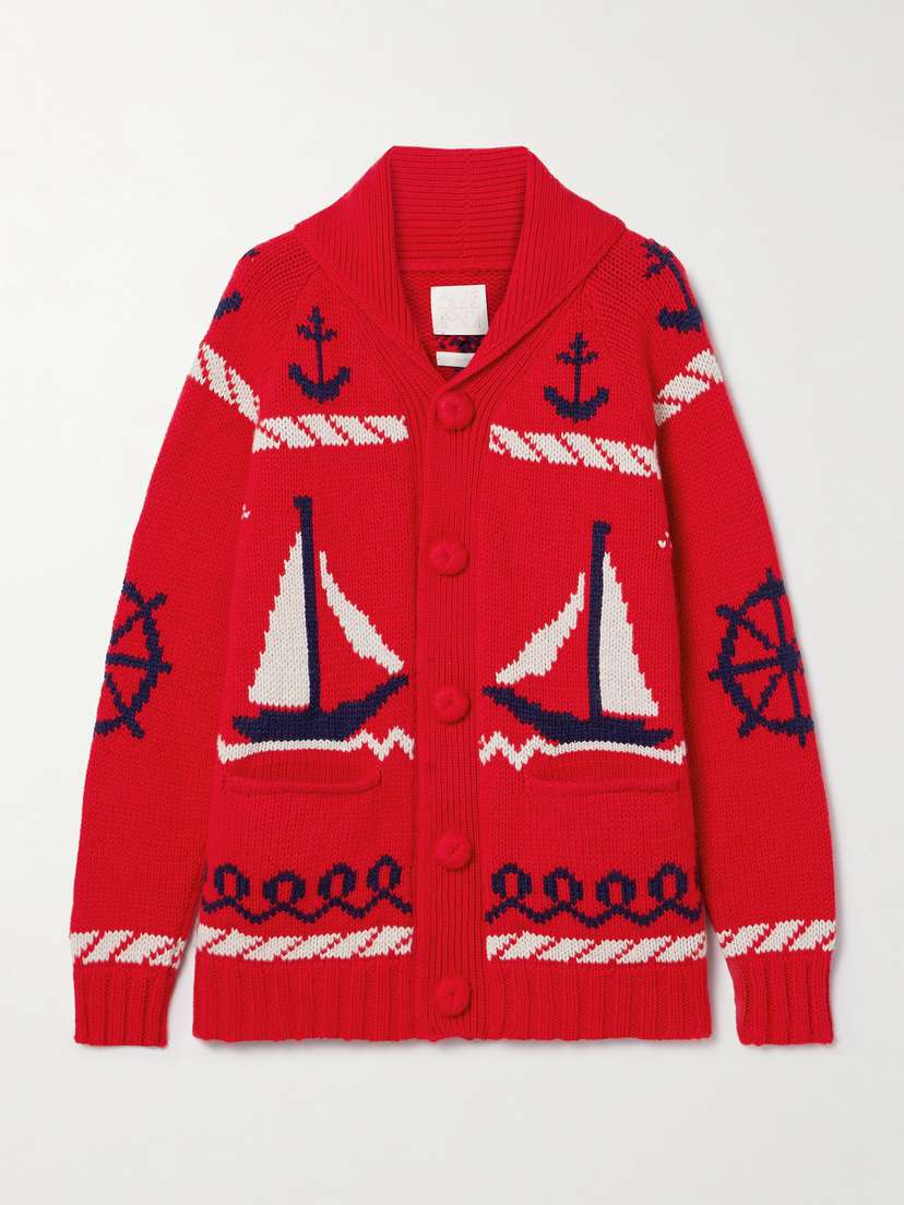 Suzie Kondi Kavari Intarsia-knit Cashmere Cardigan - x large