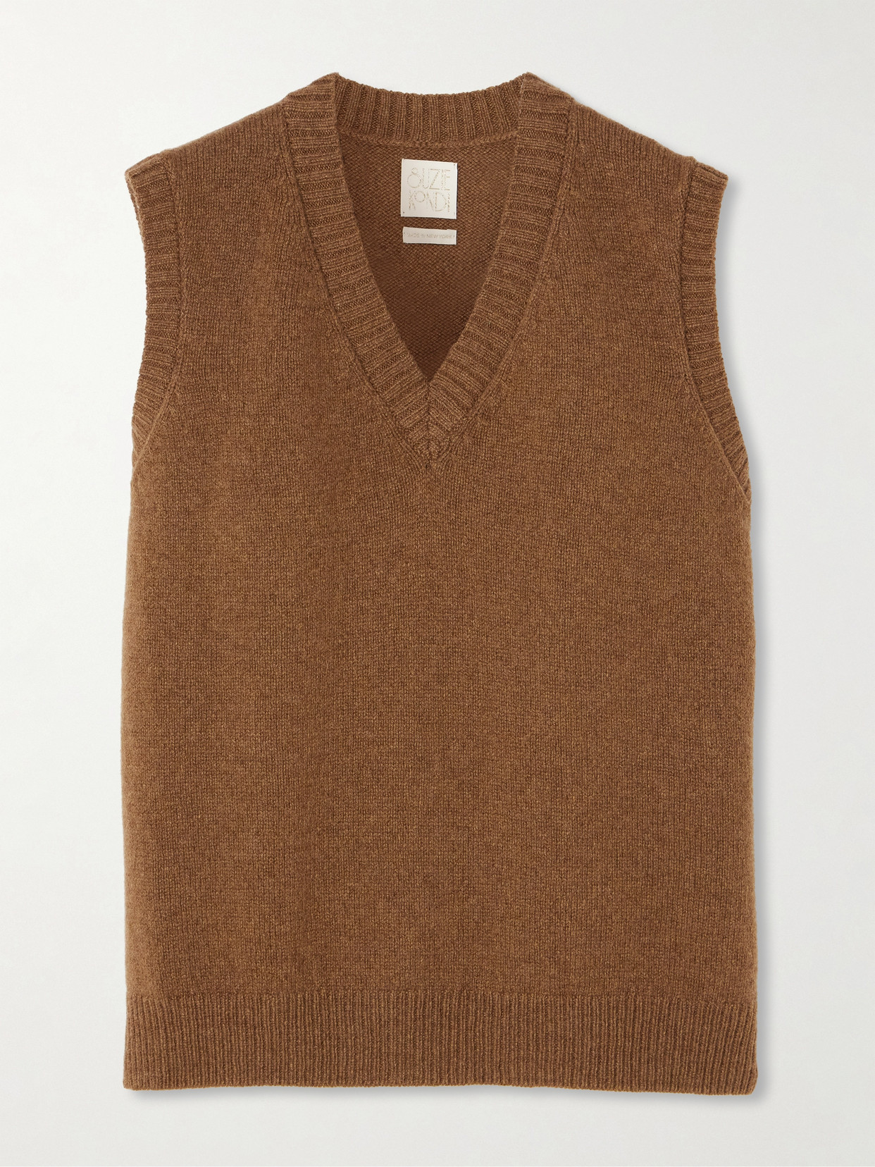 Suzie Kondi Stevie Oversized Cashmere Vest In Brown