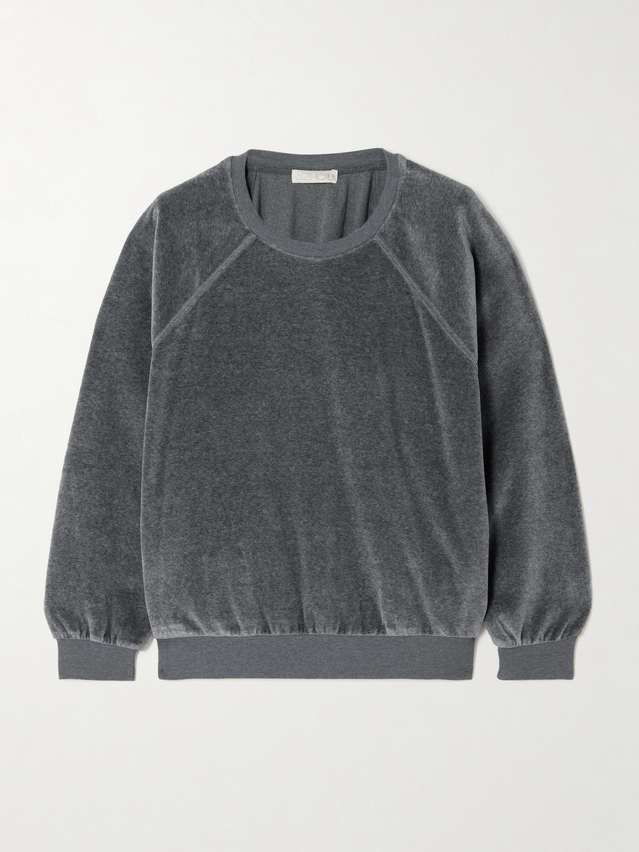 Suzie Kondi Cotton-blend Velour Sweater In Gray