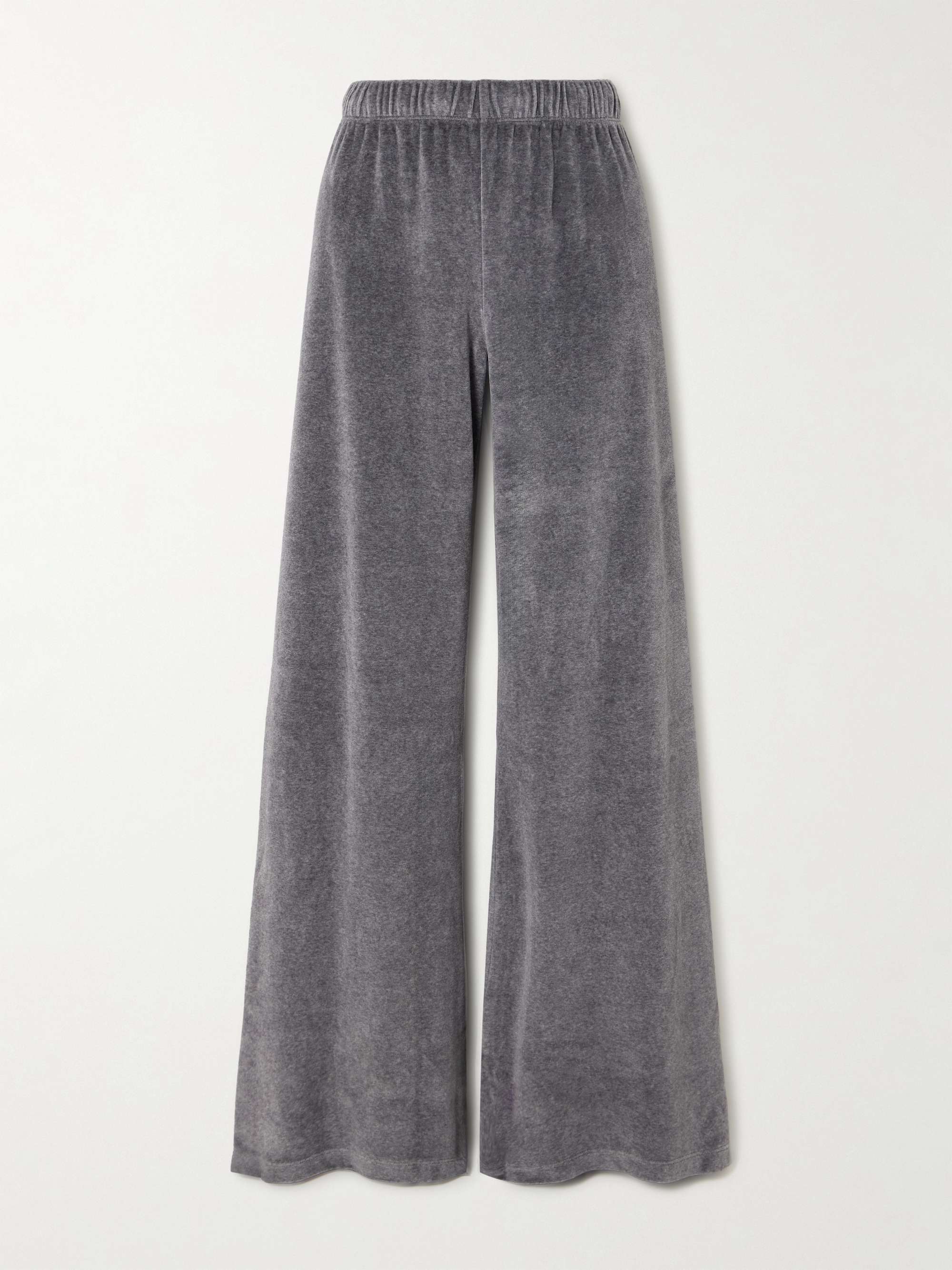 Gray Zephyra cotton-blend velour wide-leg pants | SUZIE