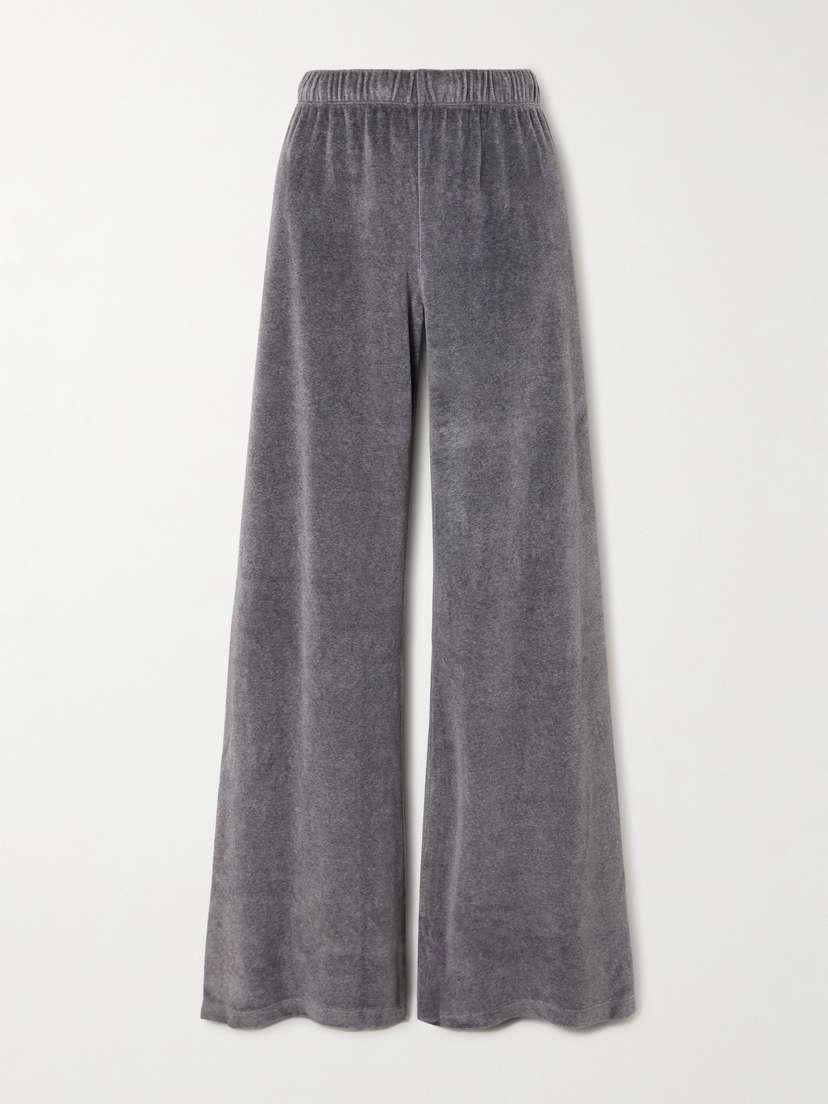 Suzie Kondi Zephyra Cotton-blend Velour Wide-leg Pants