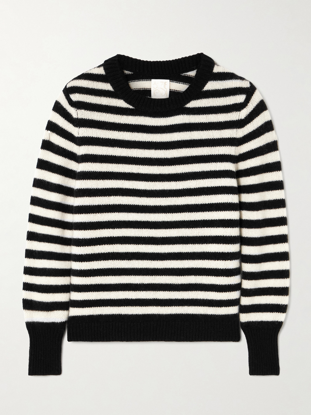 Suzie Kondi Sarra Striped Cashmere Sweater In Black