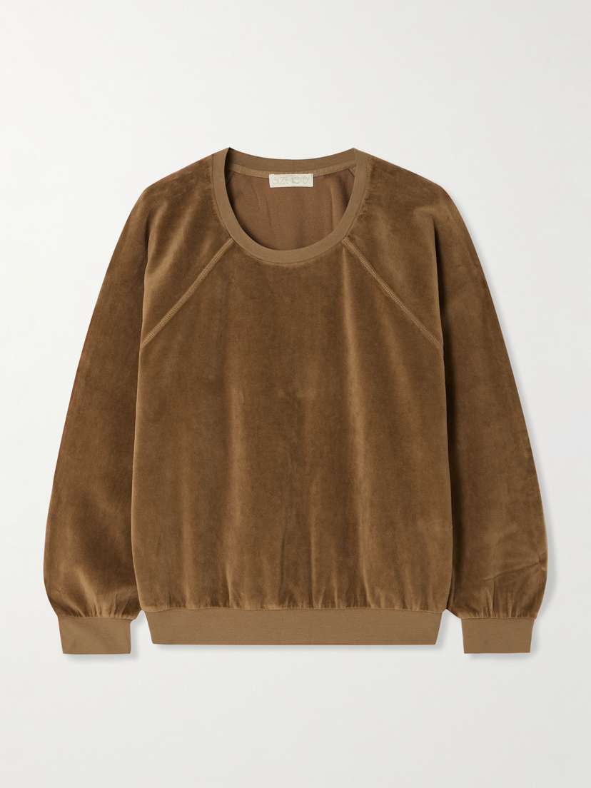 Suzie Kondi Cotton-blend Velour Sweater