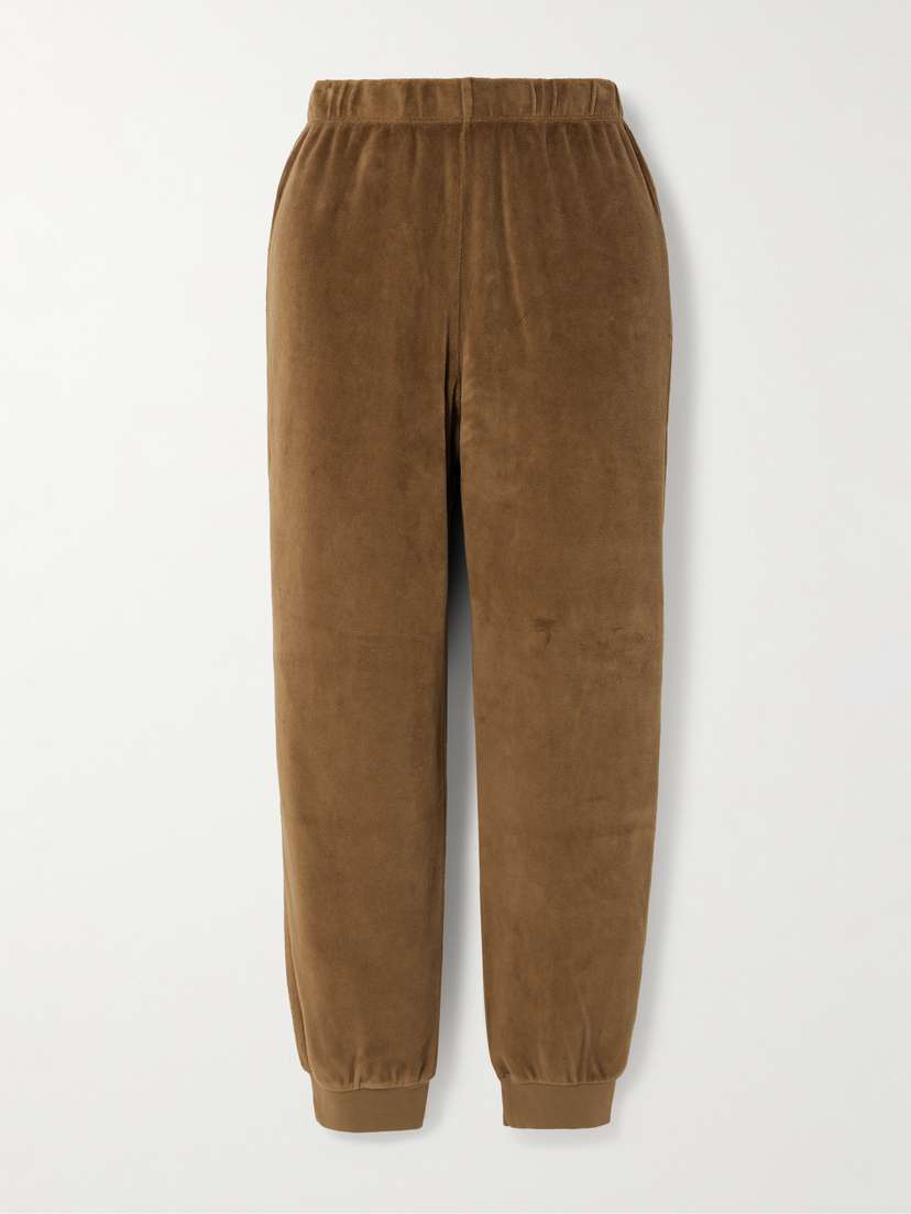 Suzie Kondi Tinos Cotton-blend Velour Track Pants