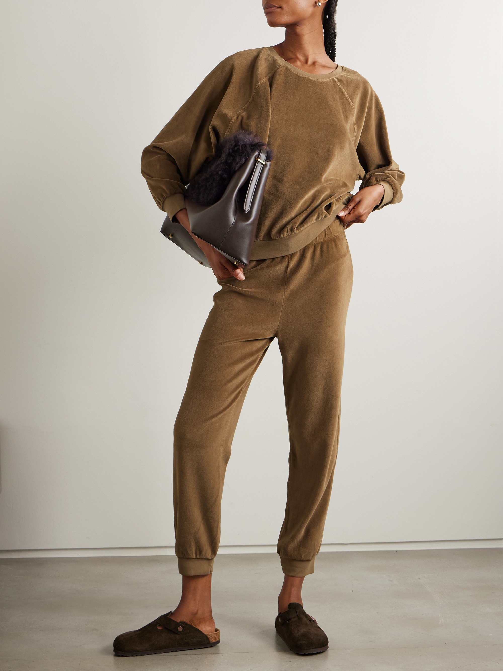 Suzie Kondi - Tinos cotton-blend velour track pants | Plush