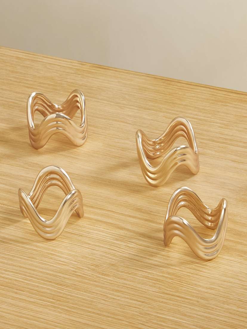 L'Objet Ripple Set Of Four Gold-plated Napkin Rings