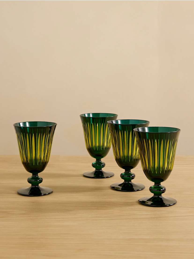 L'Objet Prism Set Of Four Wine Glasses