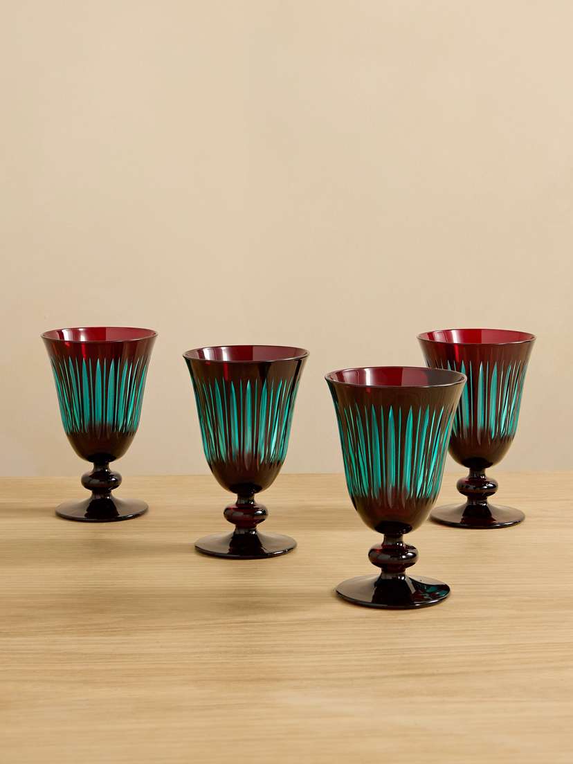 L'Objet Prism Set Of Four Wine Glasses