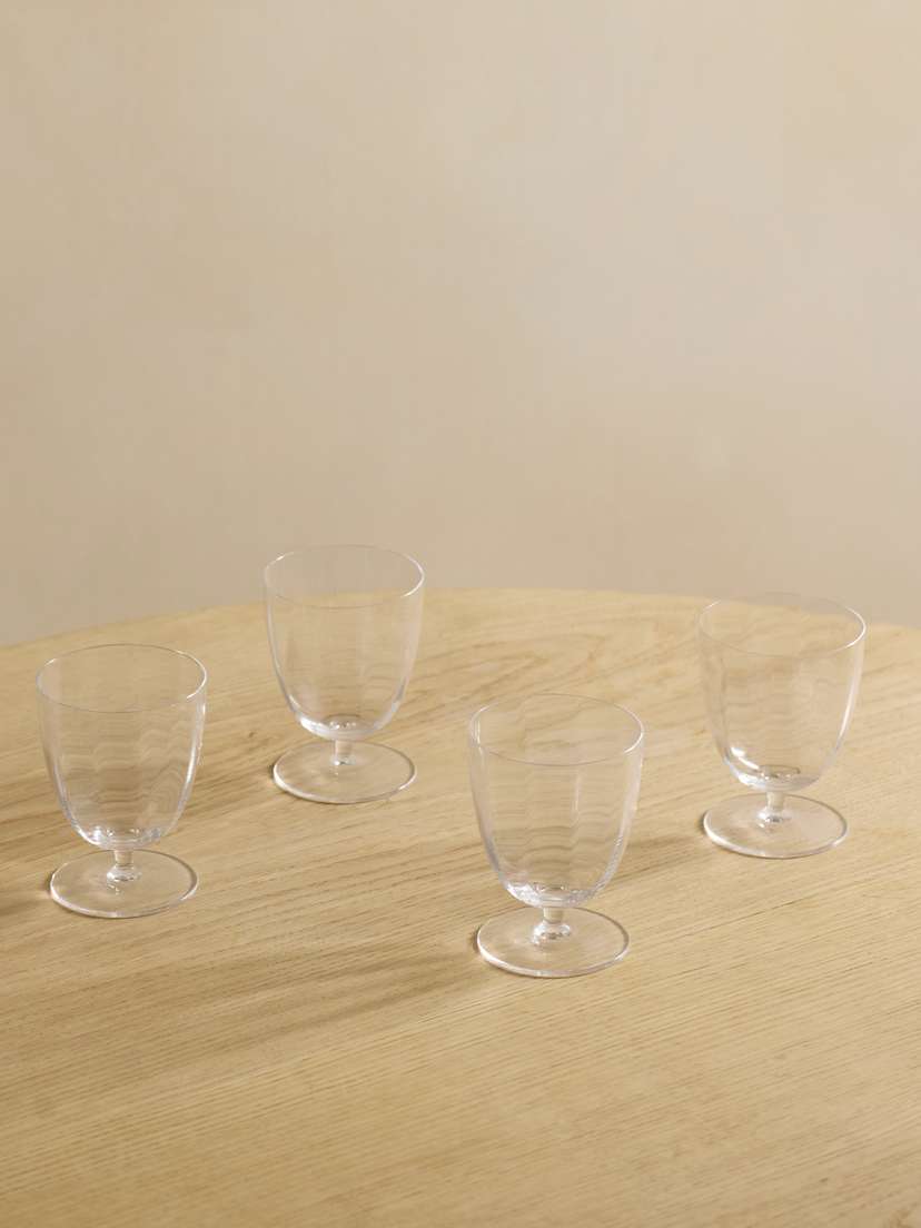 L'Objet Iris Set Of Four Wine Glasses