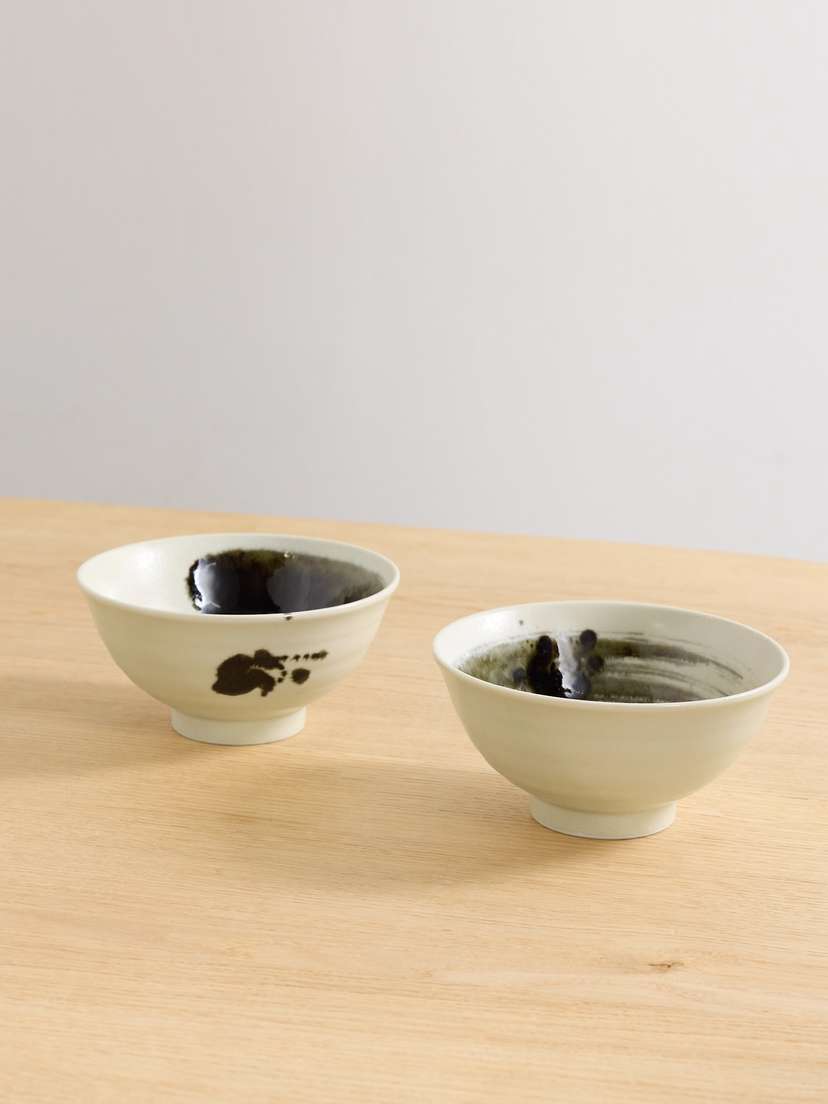 L'Objet Sumi Set Of Two Ceramic Cereal Bowls