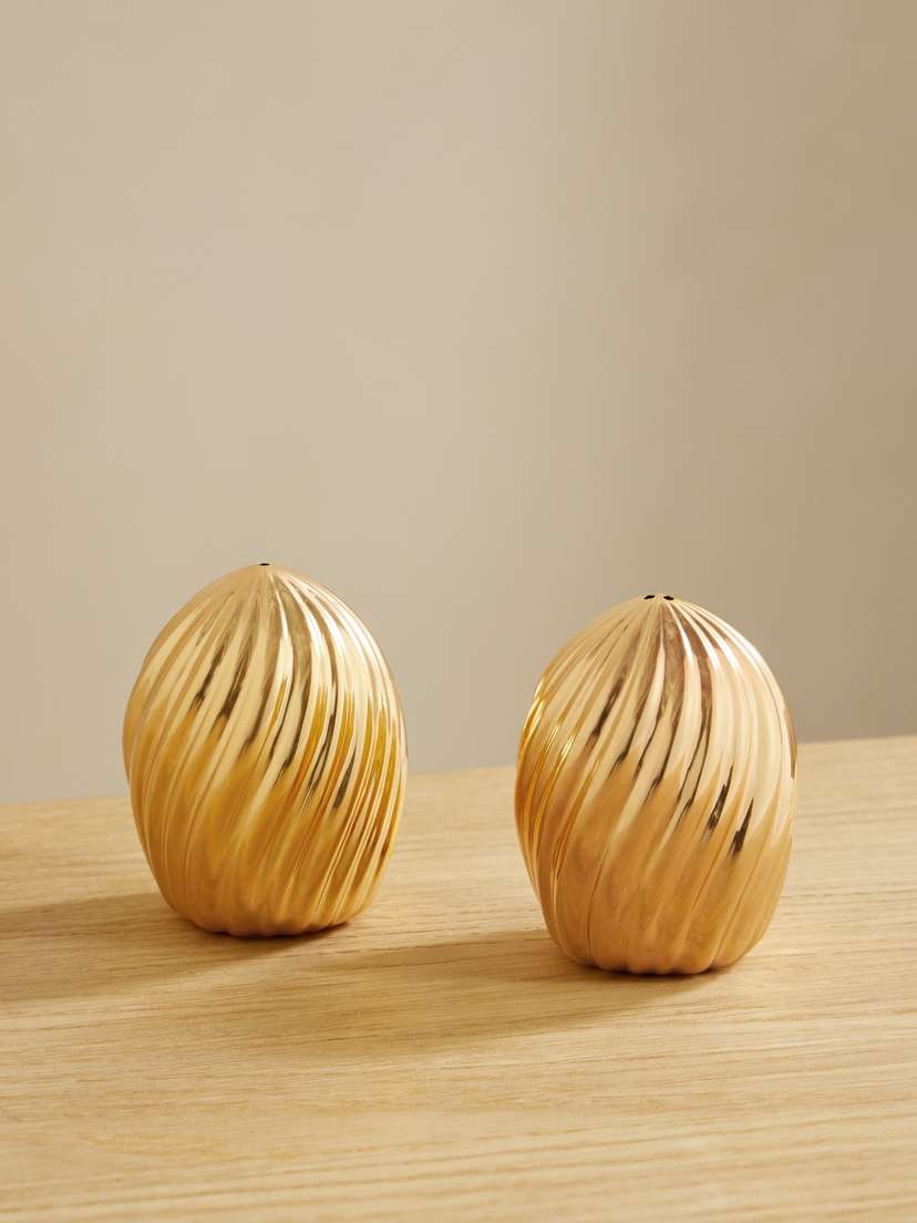 L'Objet Ripple Set Of Two Gold-plated Shakers