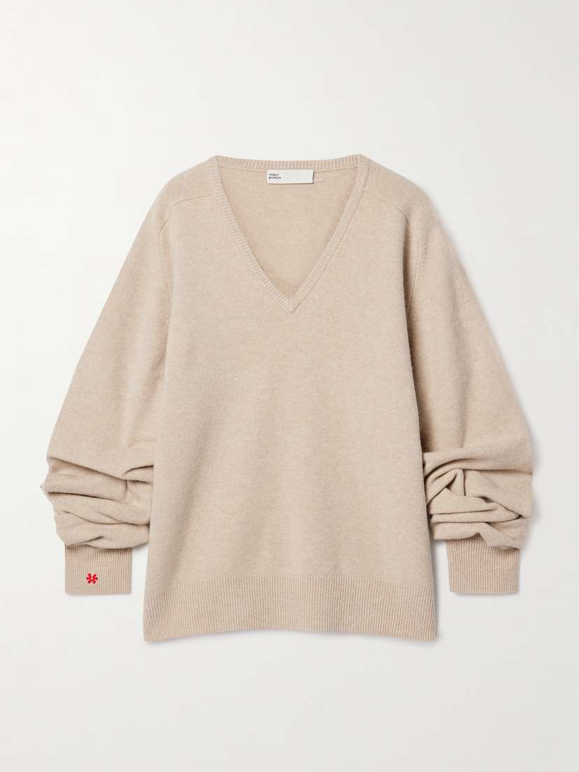 Tory Burch Embroidered Wool-blend Sweater