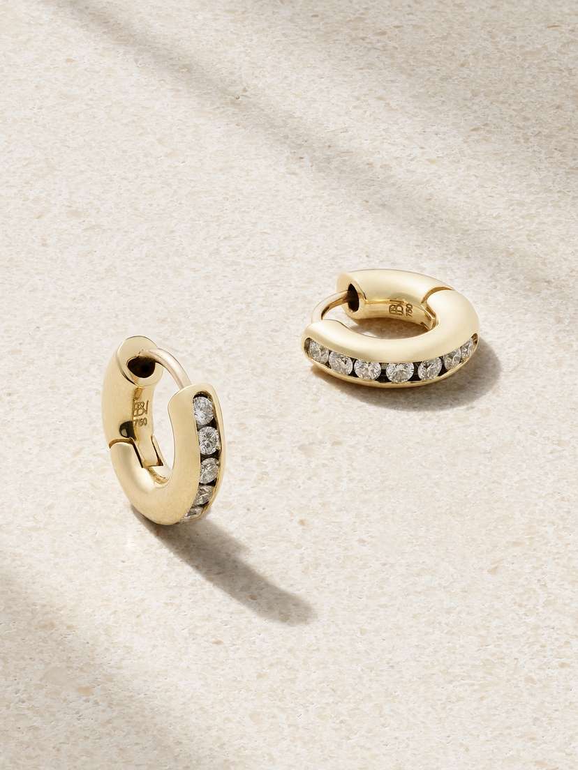 Brent Neale 18-karat Gold Diamond Hoop Earrings