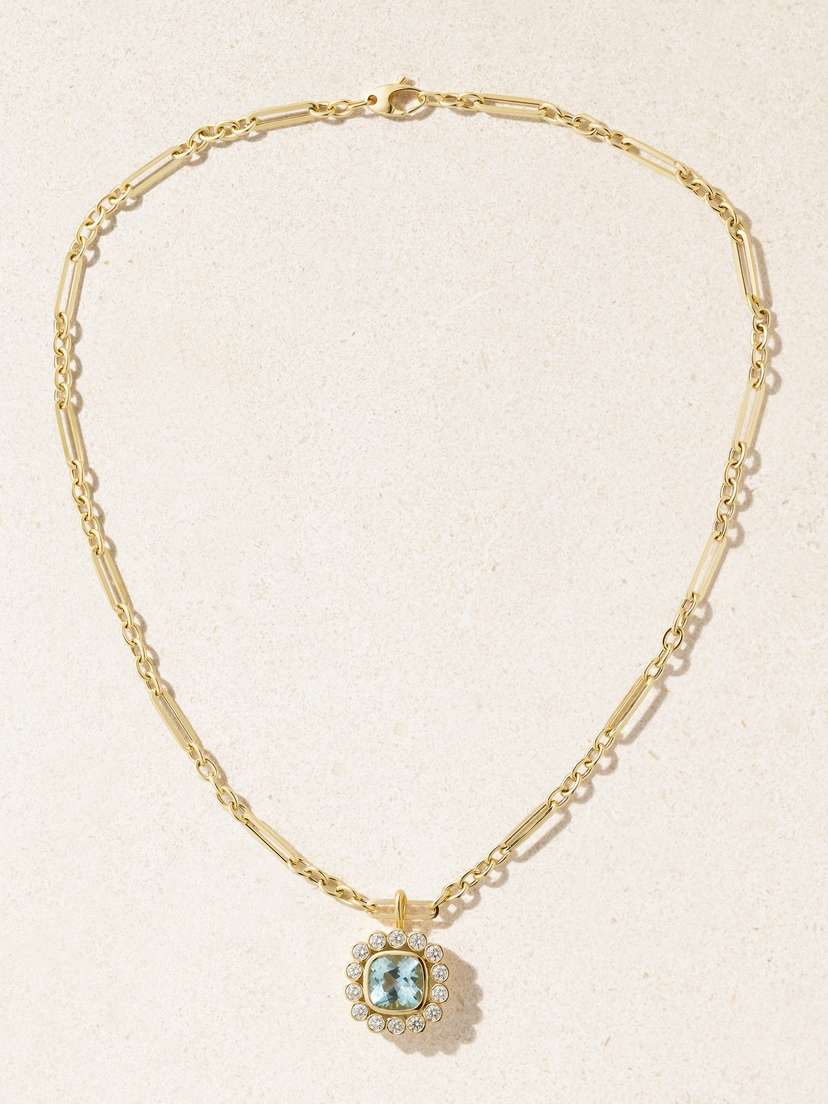 Brent Neale Wildflower 18-karat Gold, Topaz And Diamond Necklace
