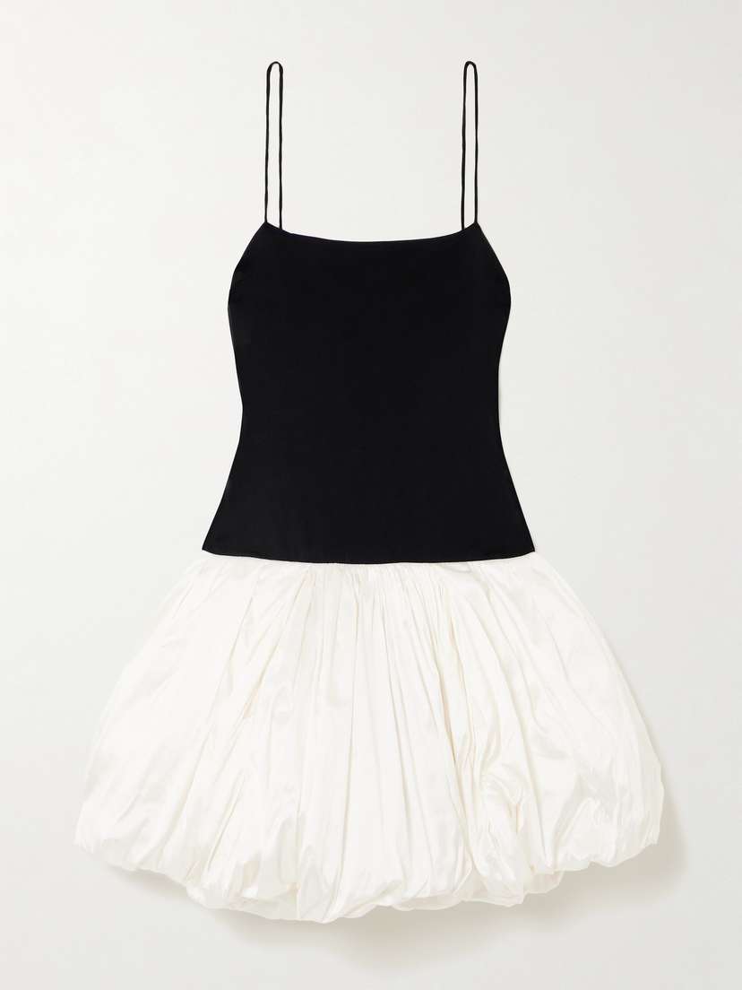 Conner Ives Ruched Stretch-jersey And Silk Mini Dress