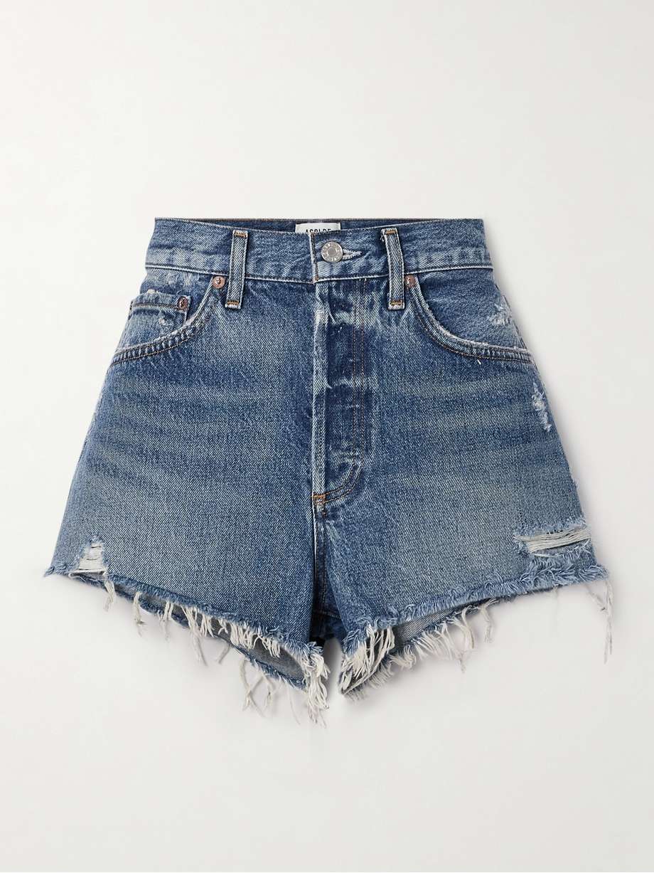 Distressed Denim Shorts