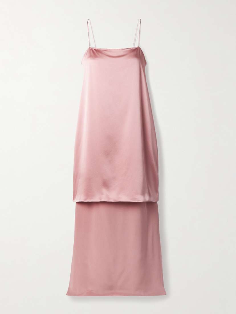 Adam Lippes Layered Silk-crepe And Satin Midi Dress