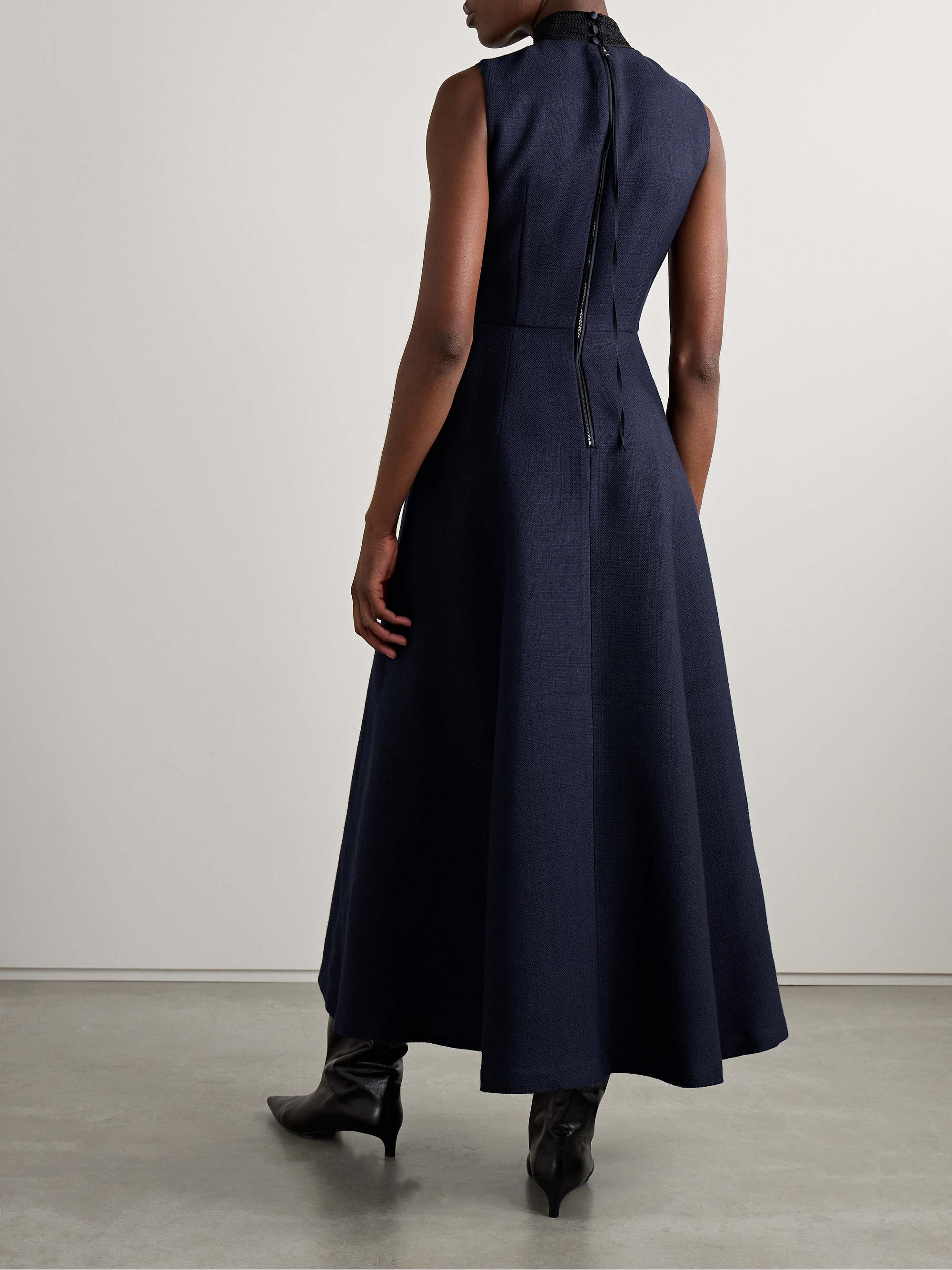 Adam Lippes Eloise embroidered wool and silk-blend maxi dress thumbnail