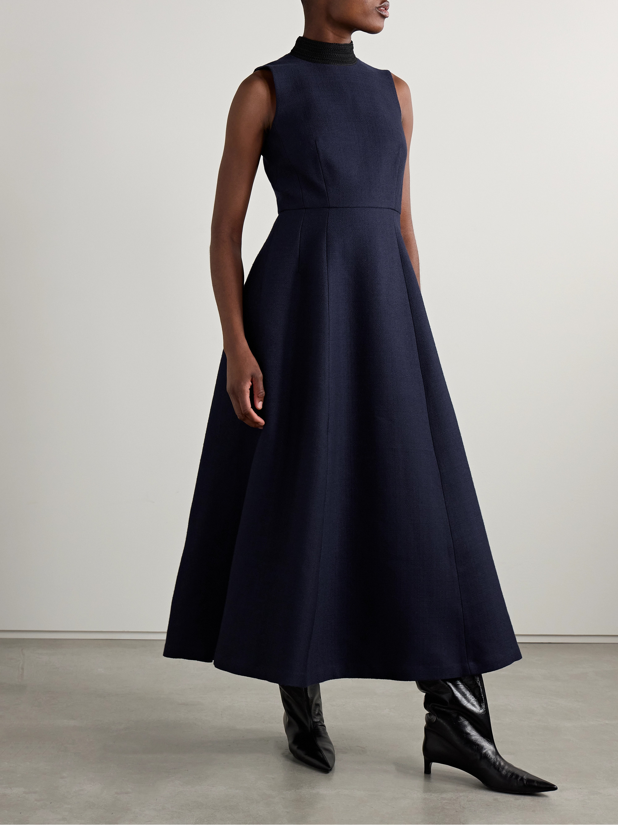 Adam Lippes Eloise embroidered wool and silk-blend maxi dress thumbnail