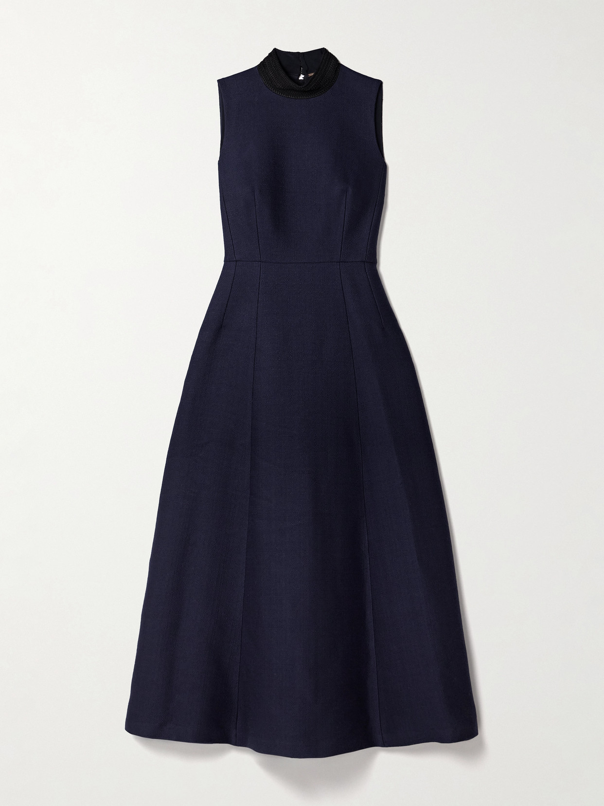Adam Lippes - Eloise Embroidered Wool And Silk-blend Maxi Dress - Blue