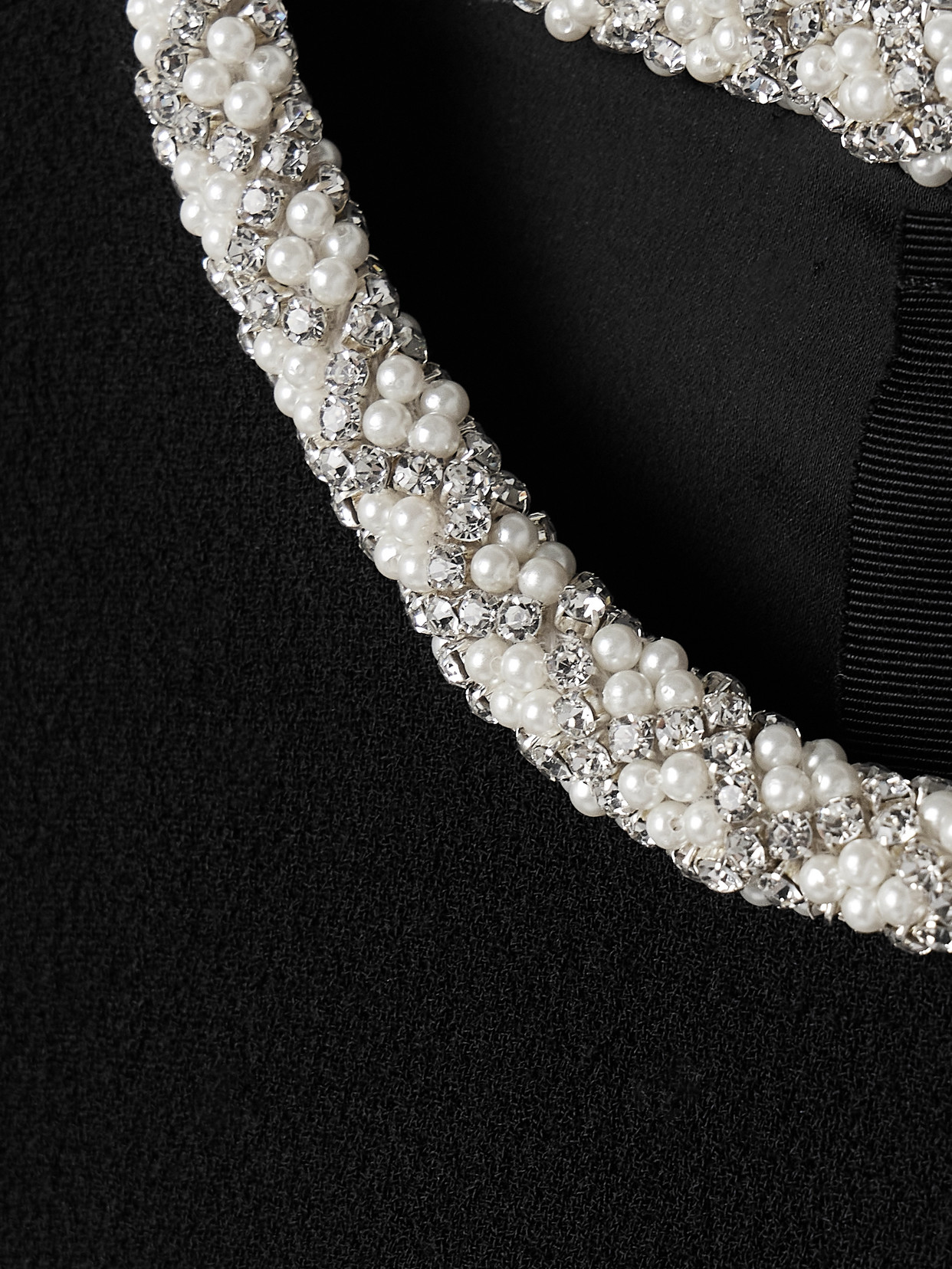 Adam Lippes Barclay Belted Embellished Wool-crepe Jumpsuit In Black