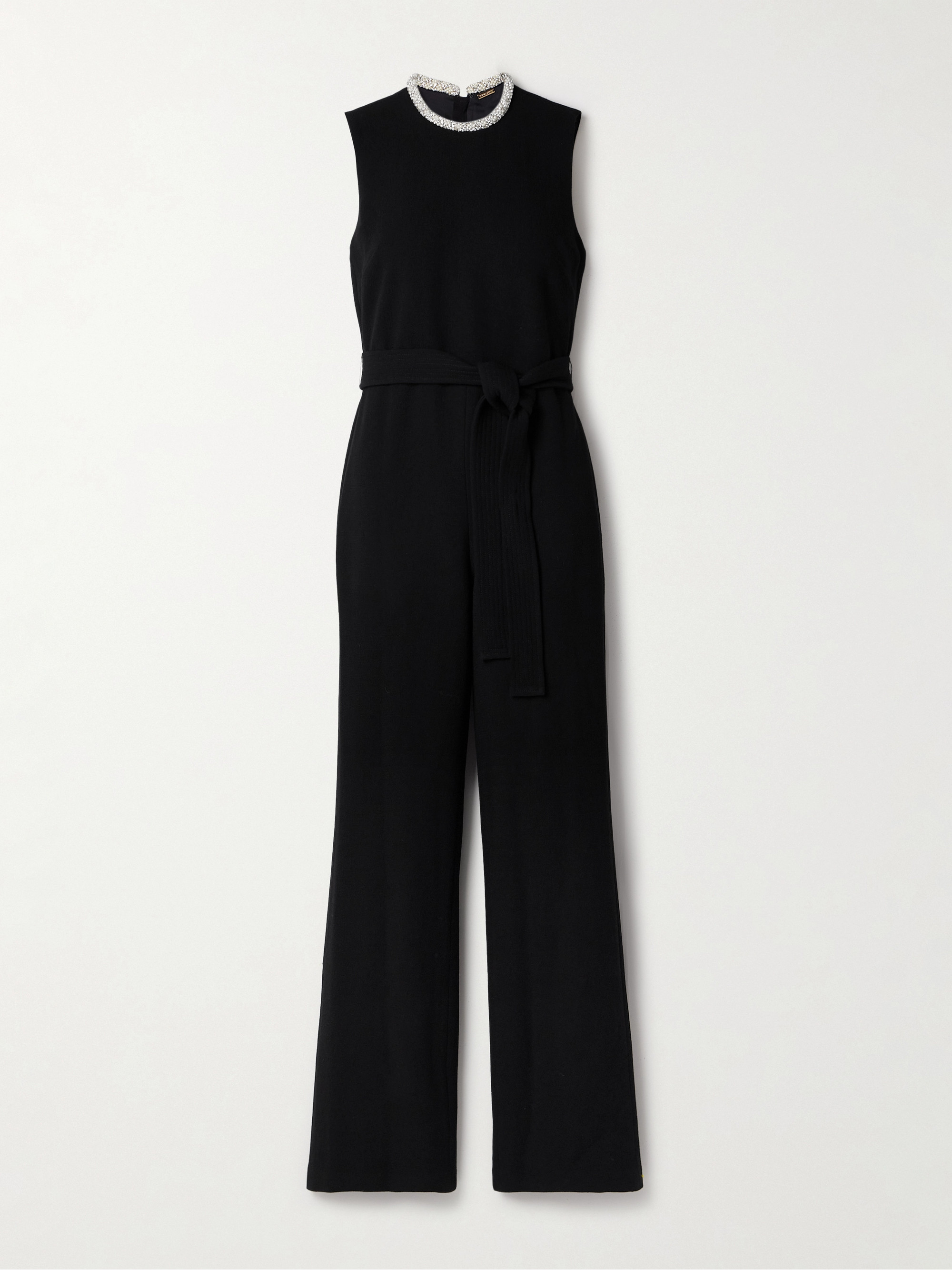 Adam Lippes Barclay belted embellished wool-crepe jumpsuit thumbnail