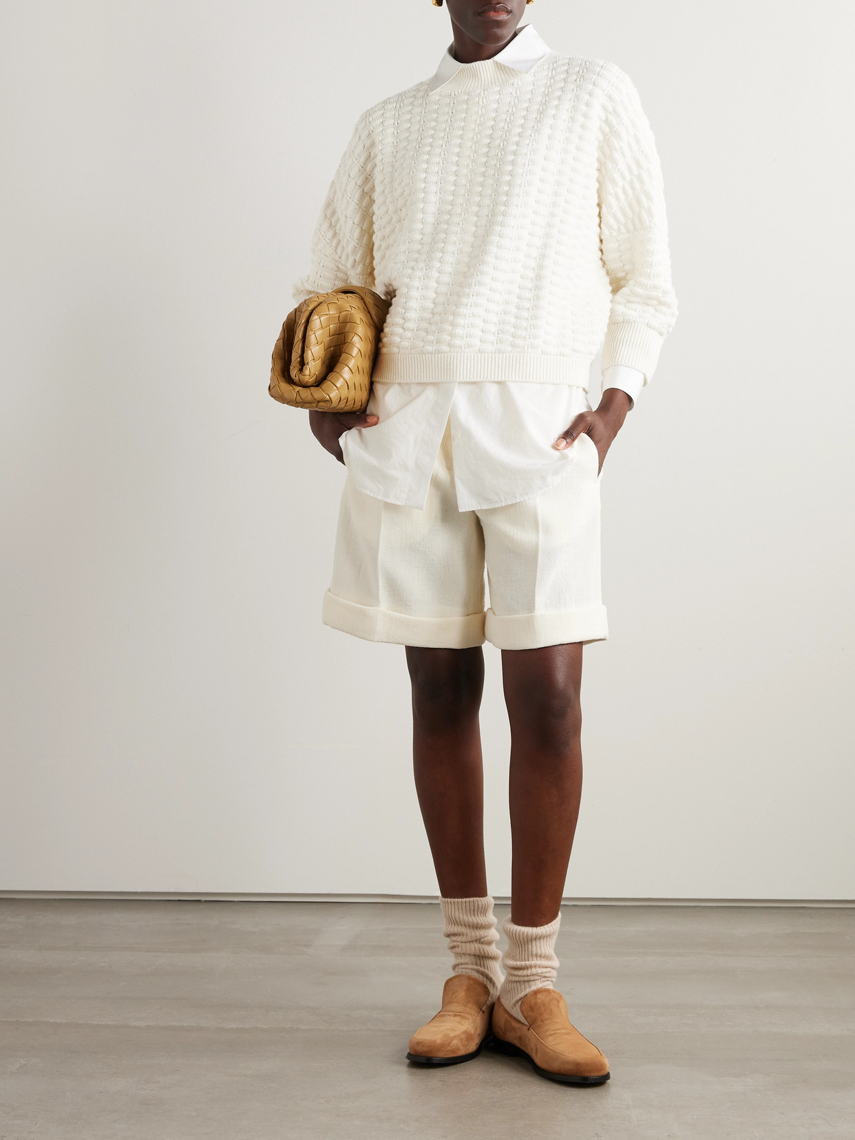 Sasuphi Lupetto Merino Wool And Cashmere-blend Sweater In Ivory