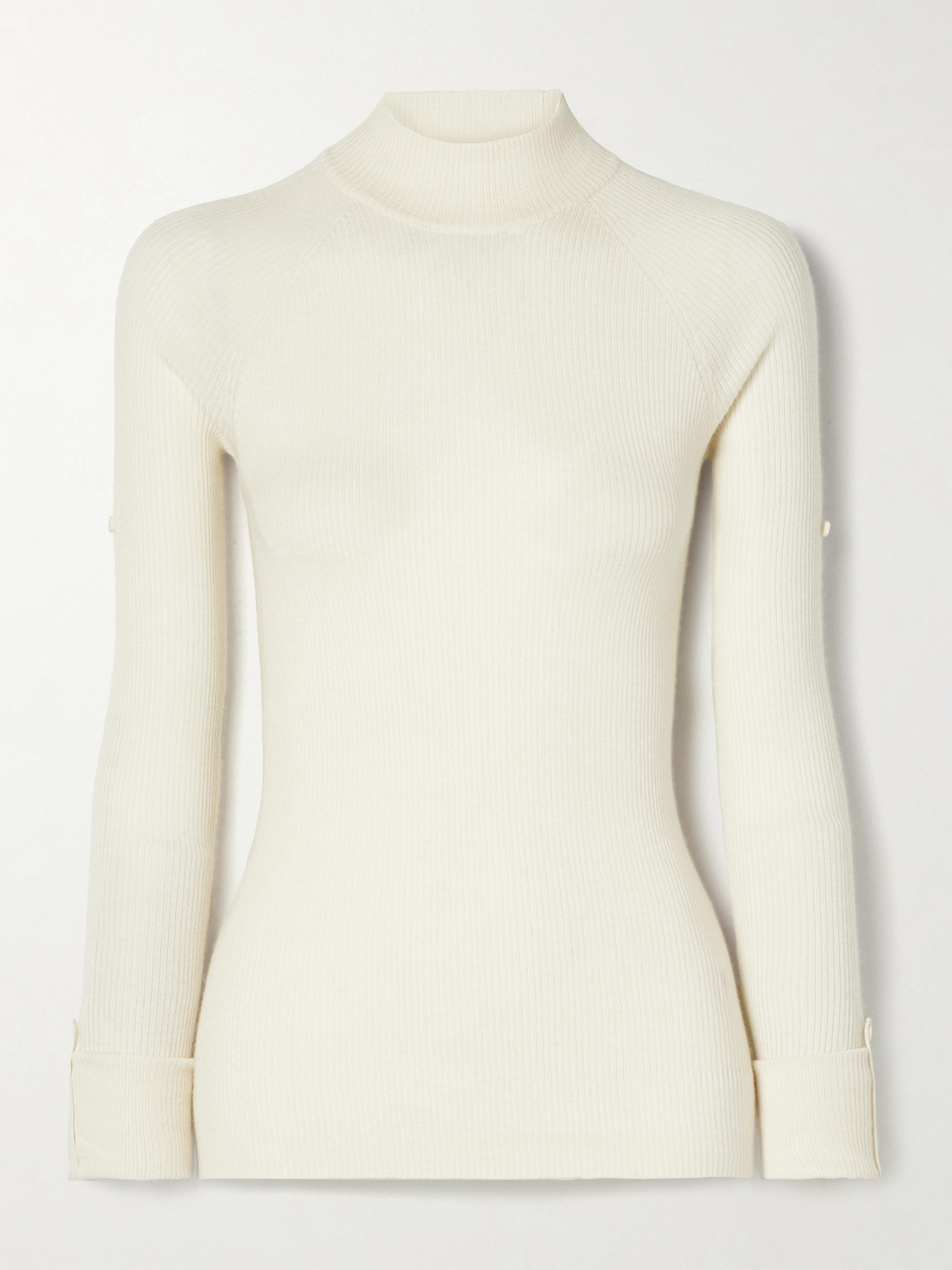 Sasuphi Lupetto Ribbed Cashmere And Silk-blend Sweater In Ivory