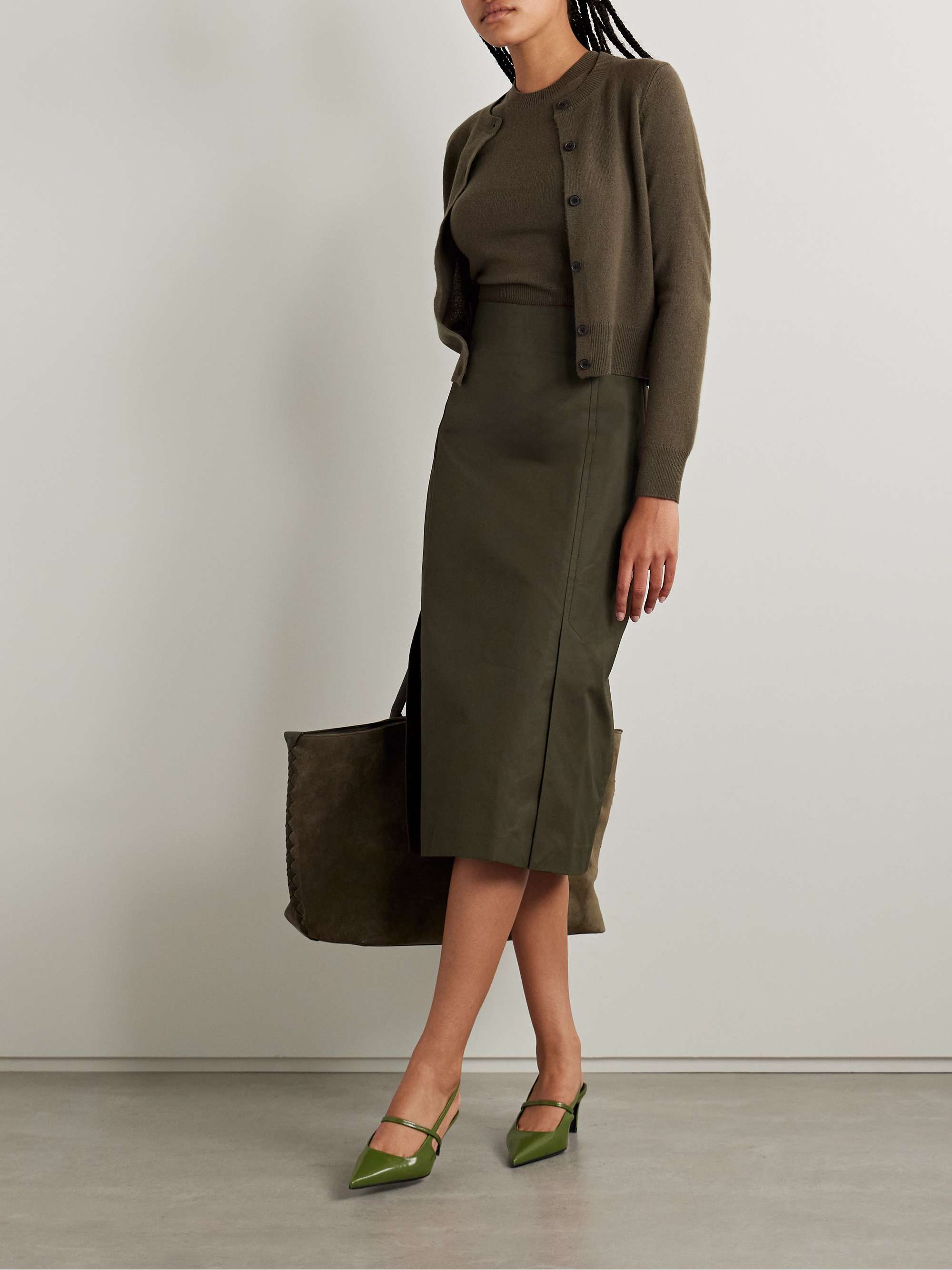 SASUPHI Cotton-gabardine midi skirt | NET-A-PORTER