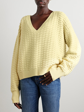 Sasuphi Textured merino wool and cashmere-blend sweater