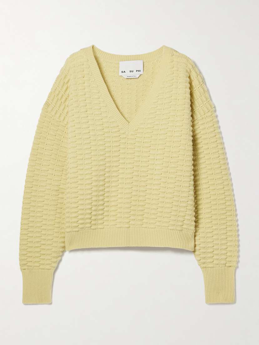 SASUPHI Textured Merino Wool And Cashmere-blend Sweater