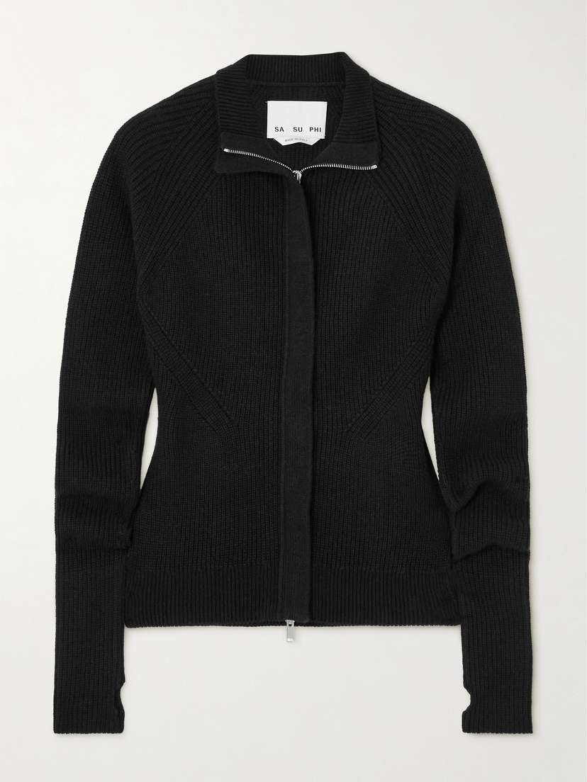 SASUPHI Marine Ribbed Cashmere Cardigan