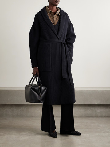 Sasuphi Belted ribbed merino wool and cashmere-blend cardigan