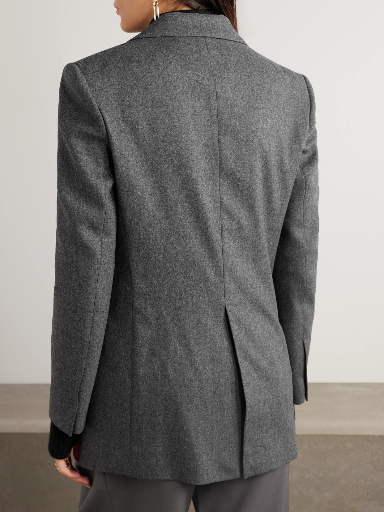 Sa Su Phi Bogart Wool-blend Flannel Blazer In Gray