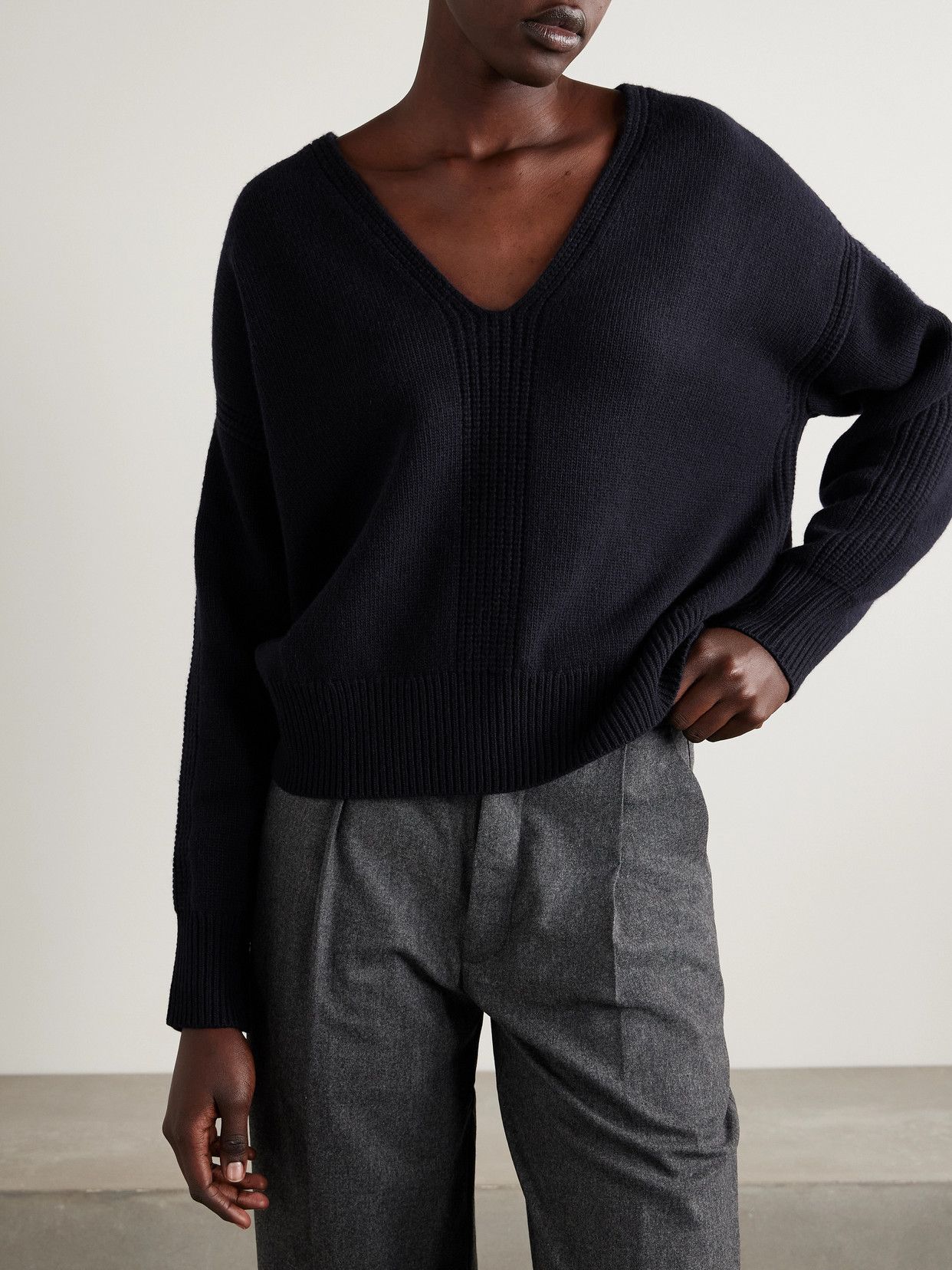 Sa Su Phi Rasato Merino Wool And Cashmere-blend Sweater In Blue