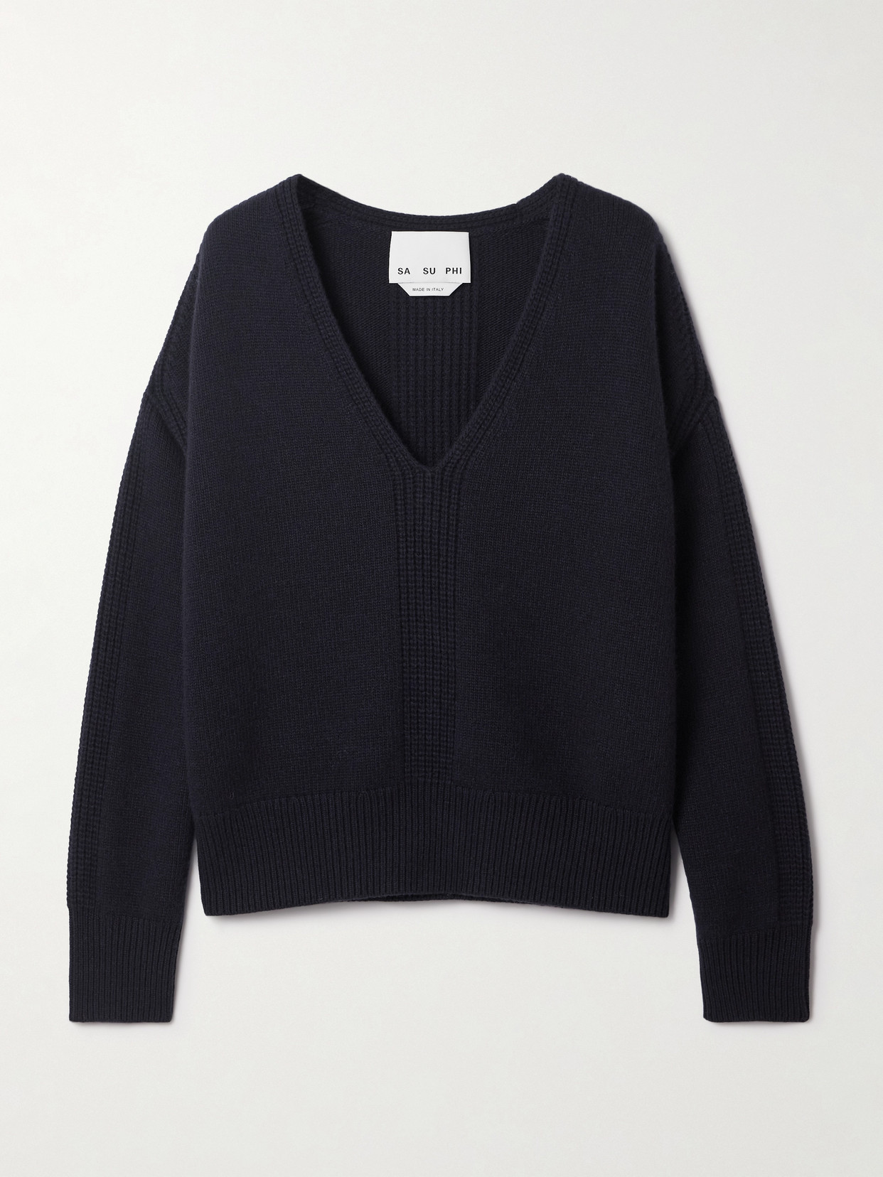 Sa Su Phi Rasato Merino Wool And Cashmere-blend Sweater In Blue
