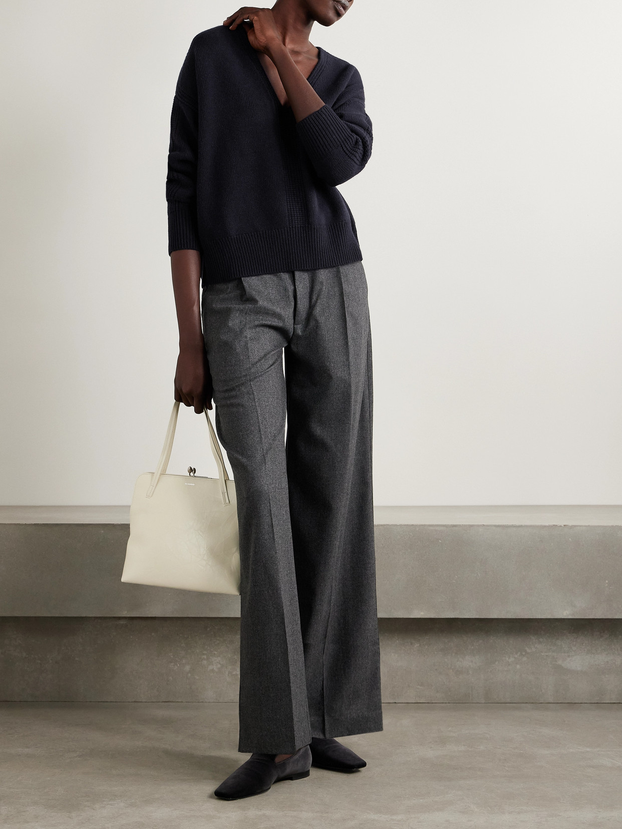 Sa Su Phi Rasato Merino Wool And Cashmere-blend Sweater In Blue