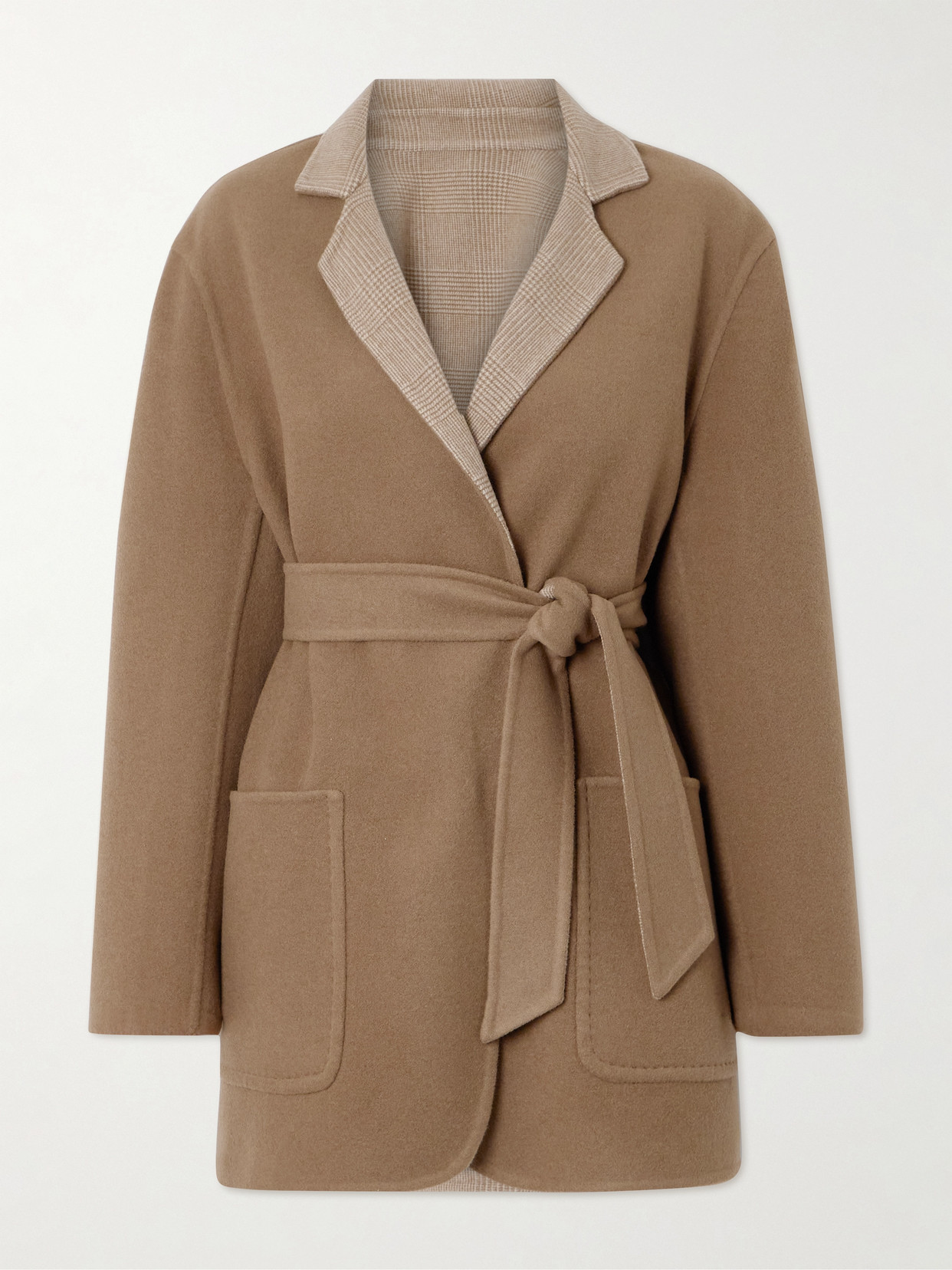 Max Mara - Belted Wool And Cashmere-blend Jacket - Brown