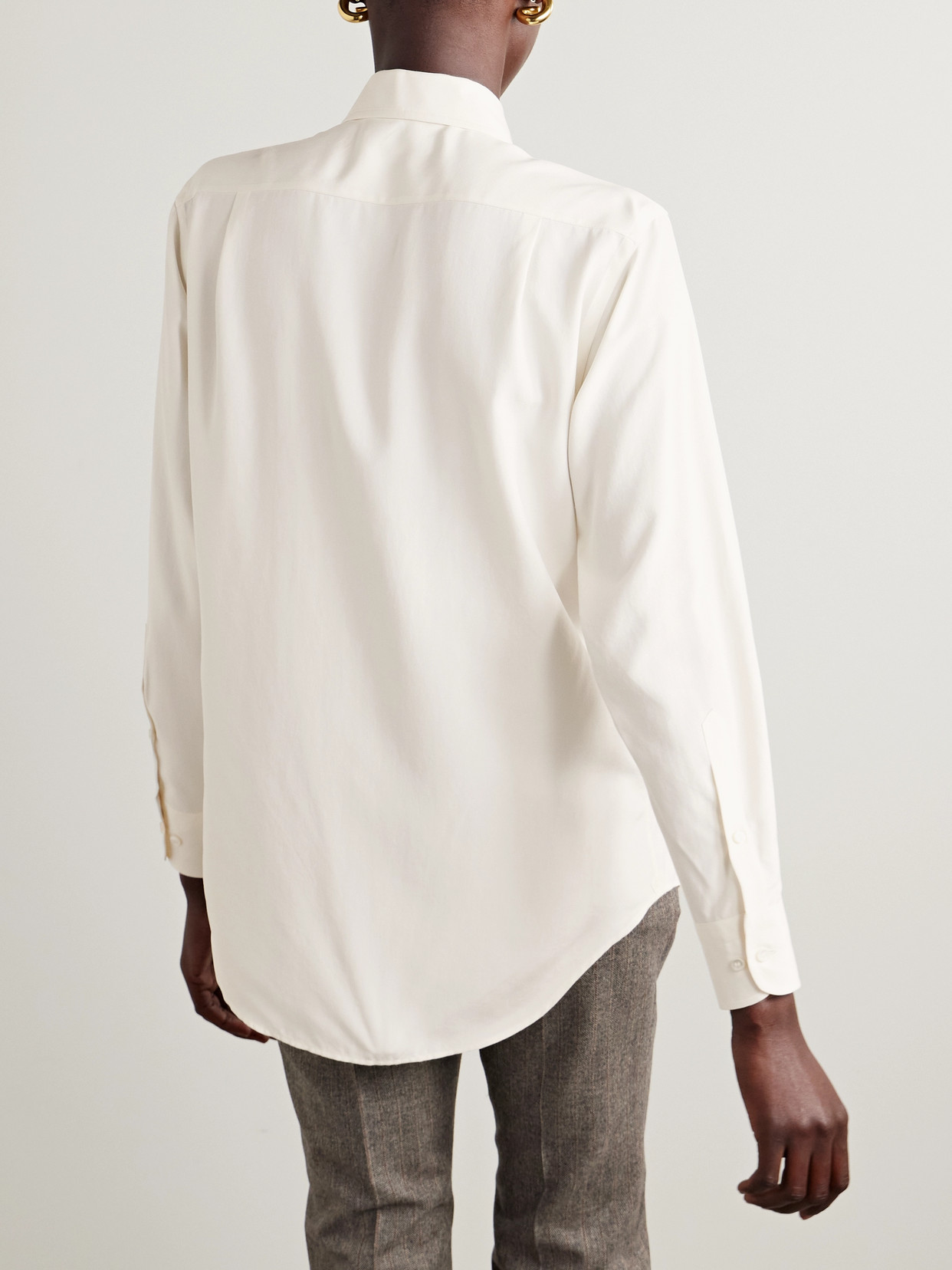 Loro Piana Andre Silk Shirt In Off-white